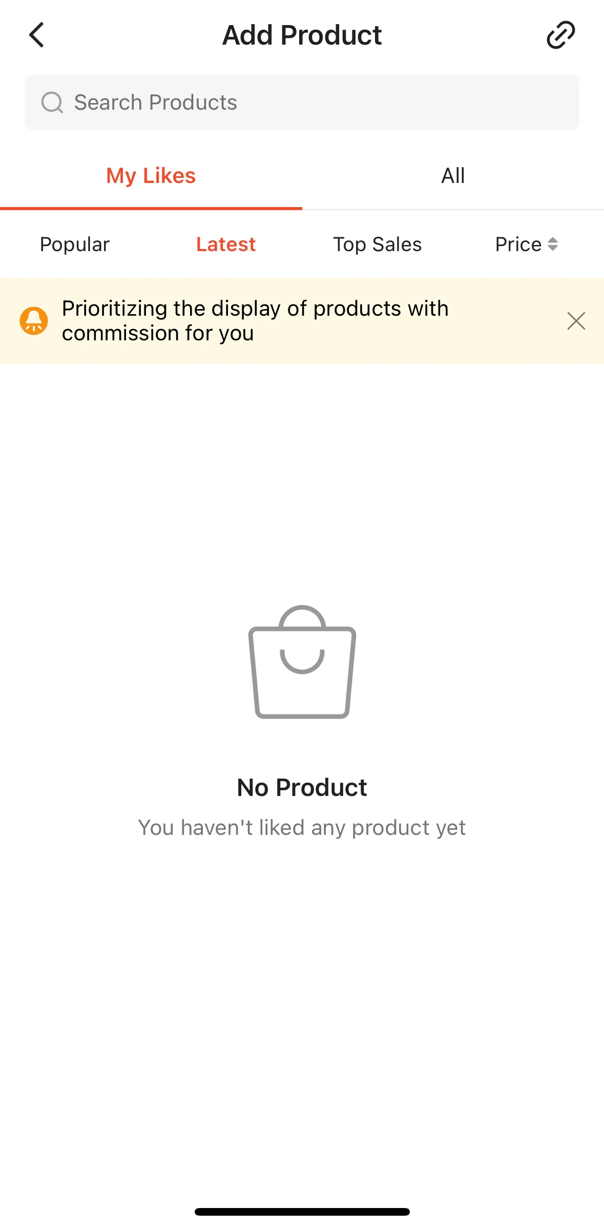 Shopee Screen screen in the Adding products with URL flow