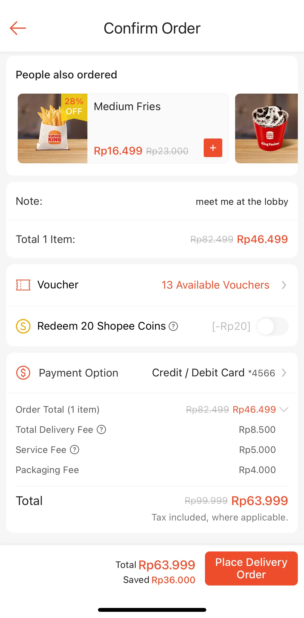 Shopee Screen screen in the Applying vouchers flow