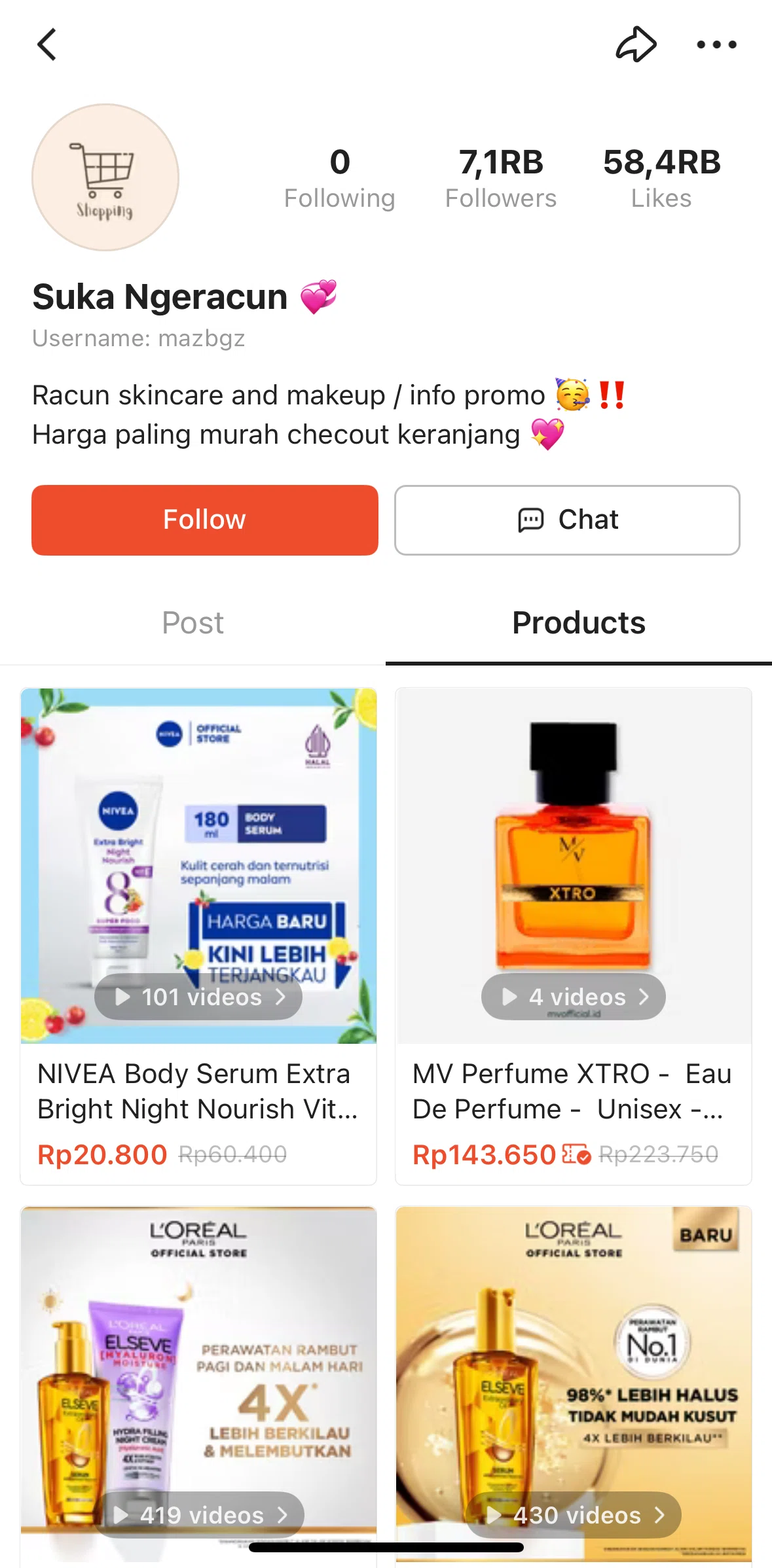 Shopee Screen screen in the Blocking a user flow