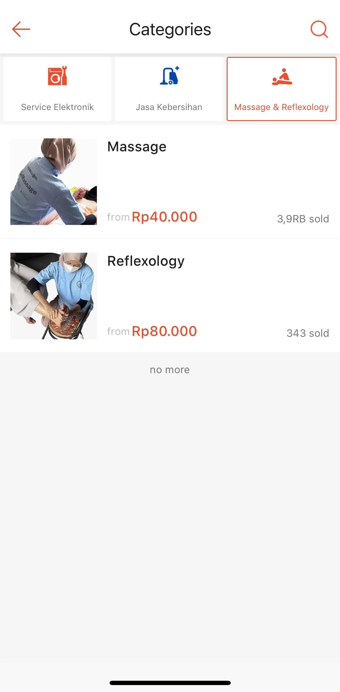 Shopee Screen screen in the Book a service flow