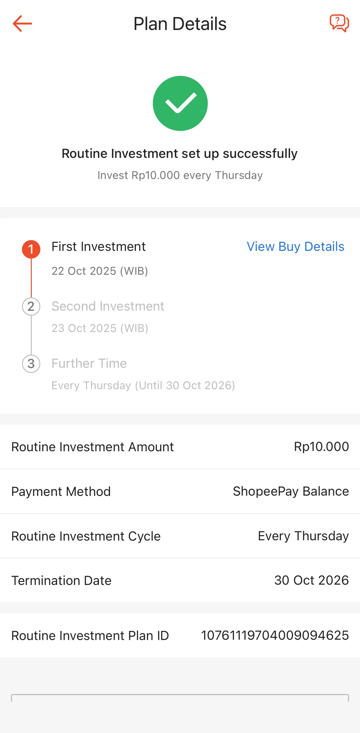 Shopee Screen screen in the Buy detail flow