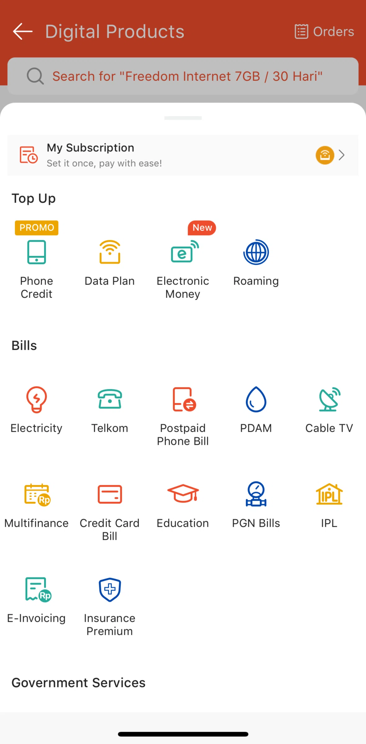 Shopee Screen screen in the Canceling subscription flow