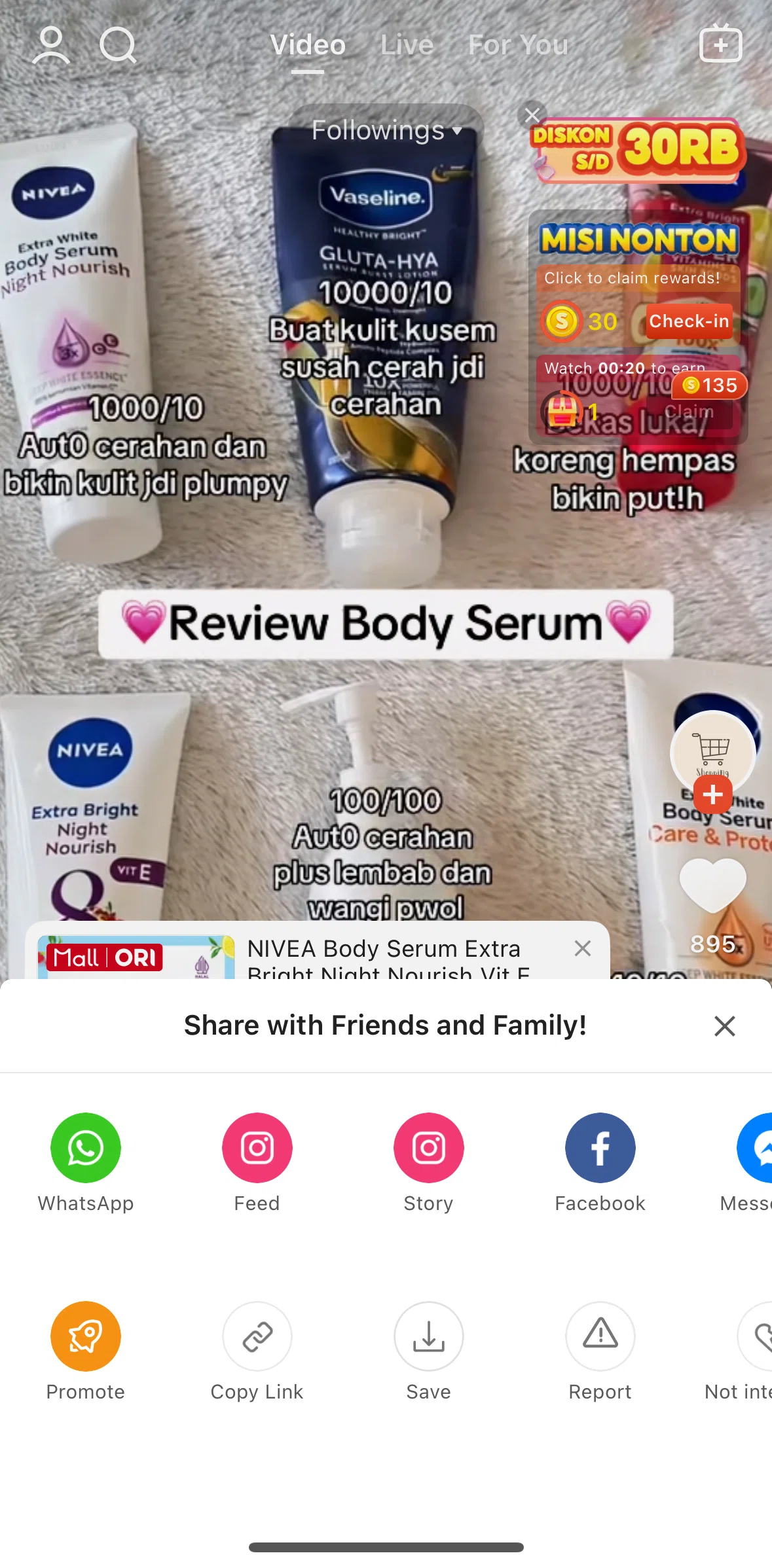 Shopee Screen screen in the Create a duet video flow