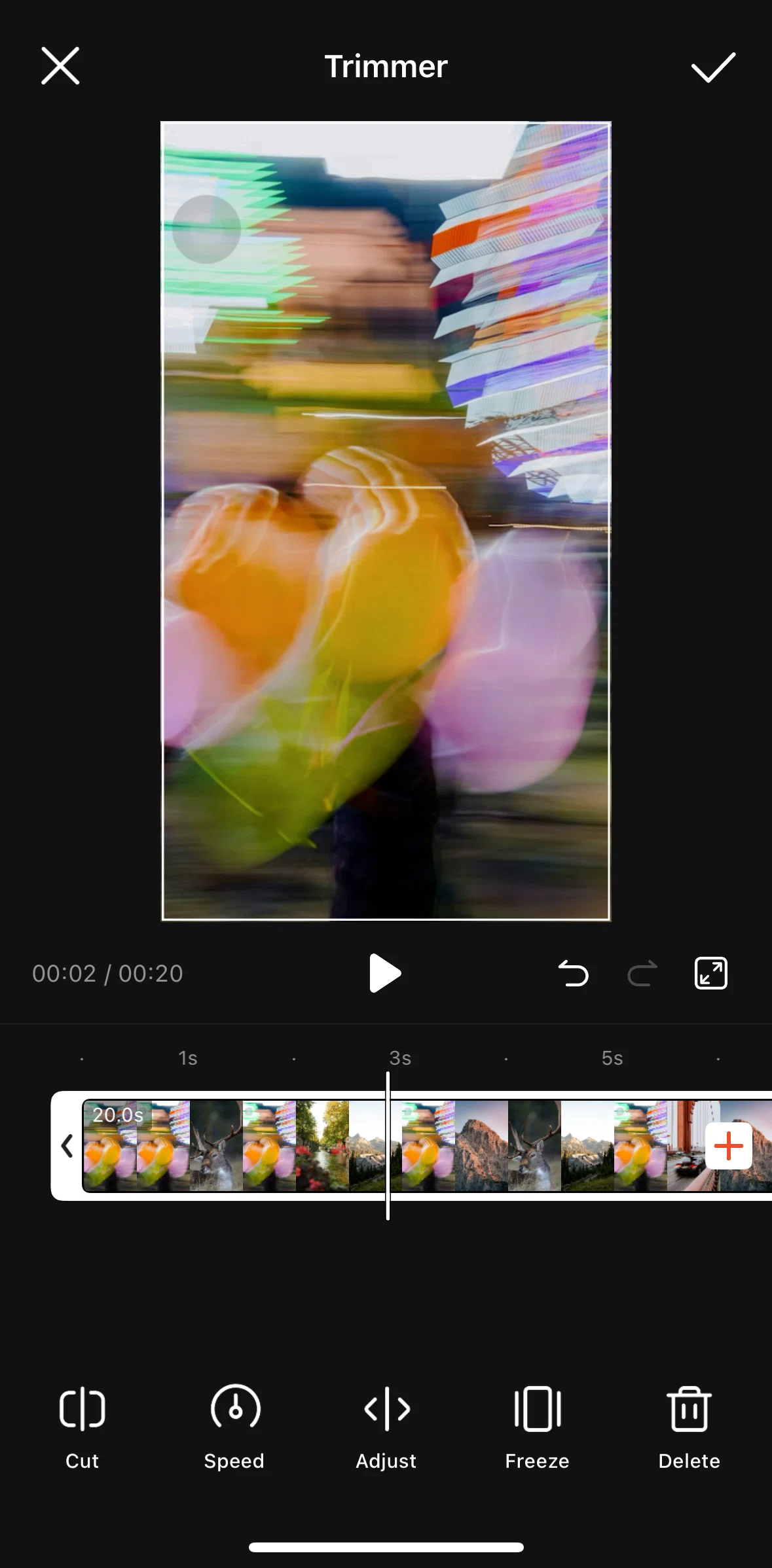 Shopee Screen screen in the Cutting a video flow