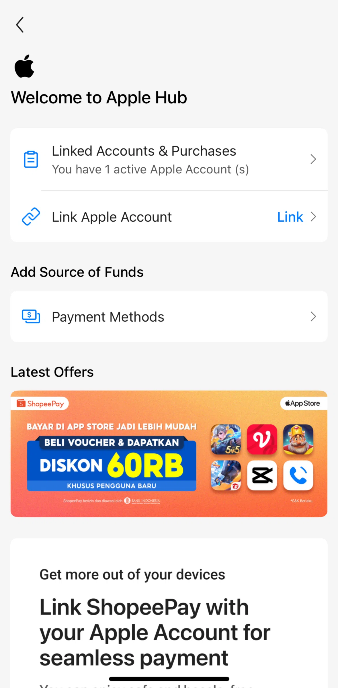 Shopee Screen screen in the Edit payment sequence flow