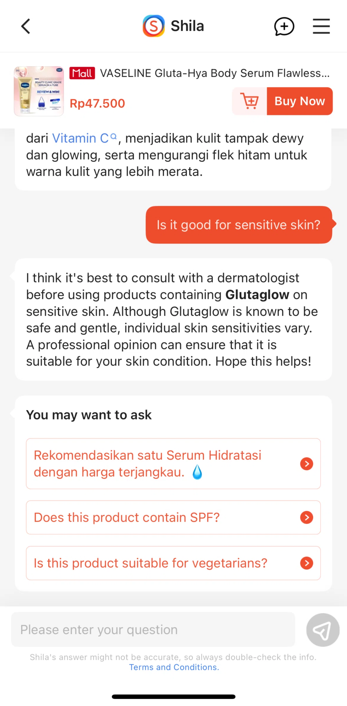 Shopee Screen screen in the Giving feedback (AI) flow