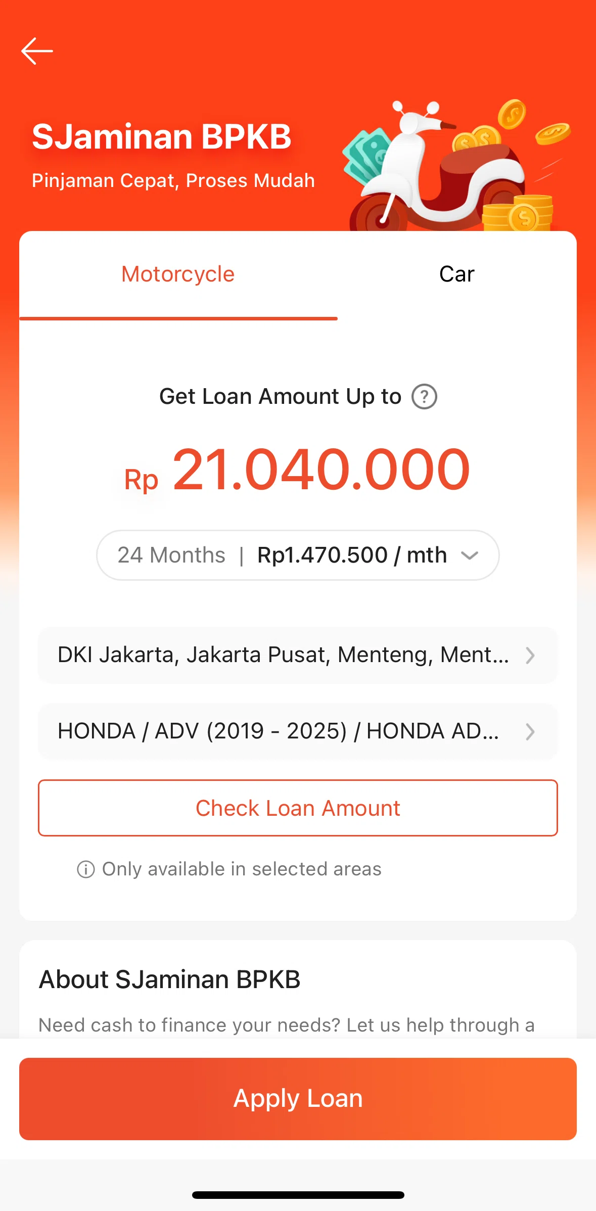 Shopee Screen screen in the Installment flow