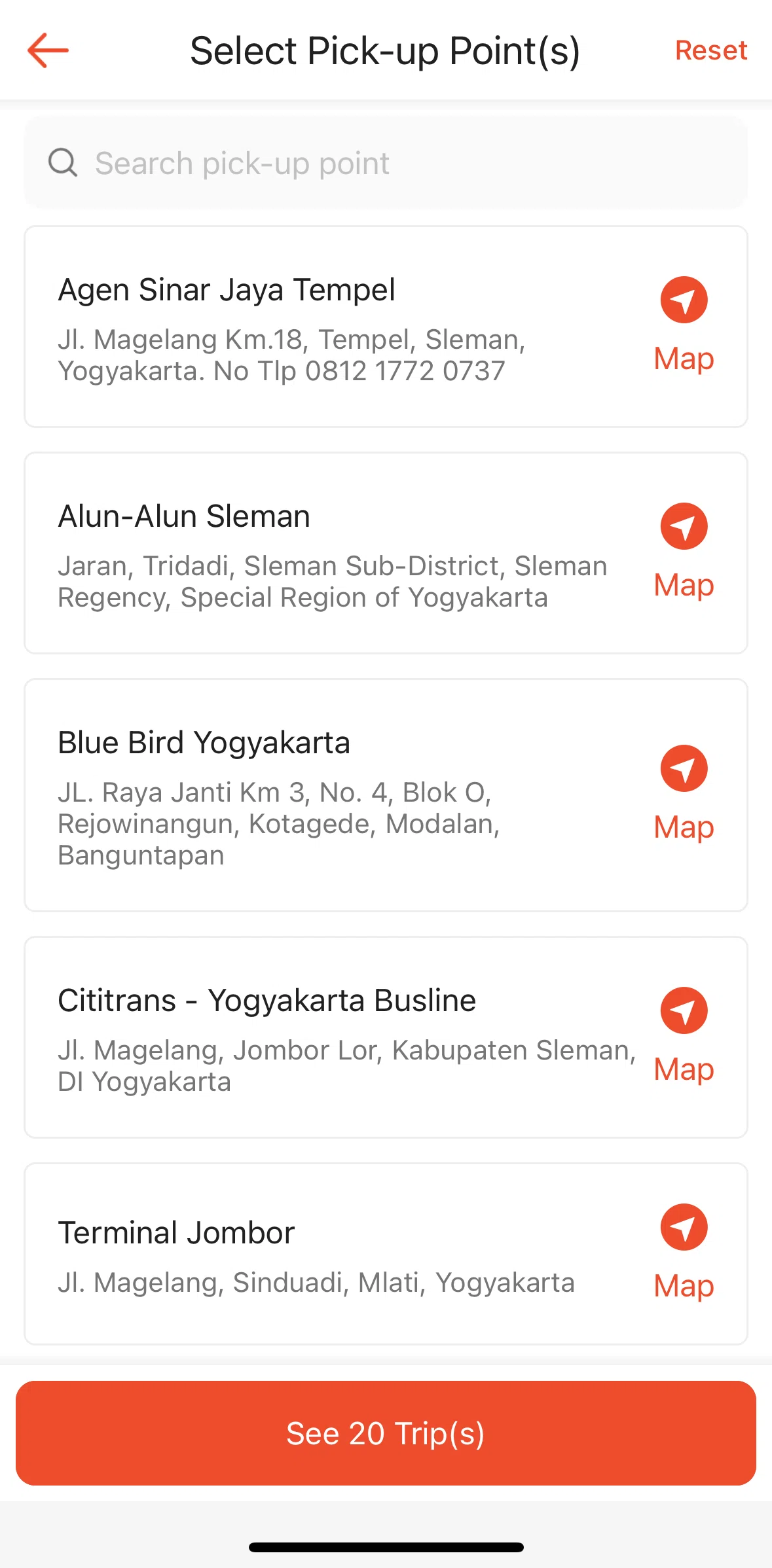 Shopee Screen screen in the Map view flow