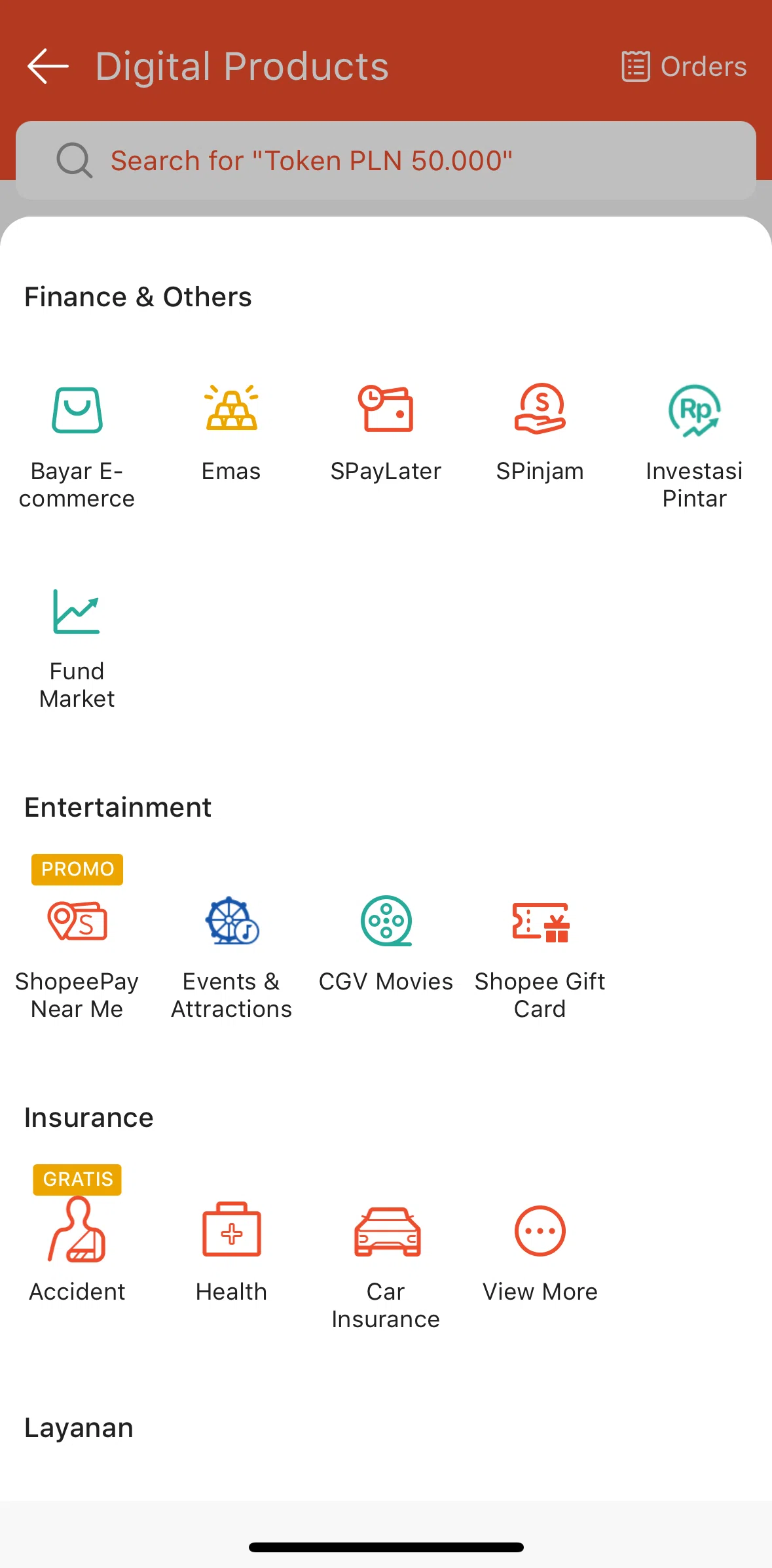Shopee Screen screen in the Movies flow