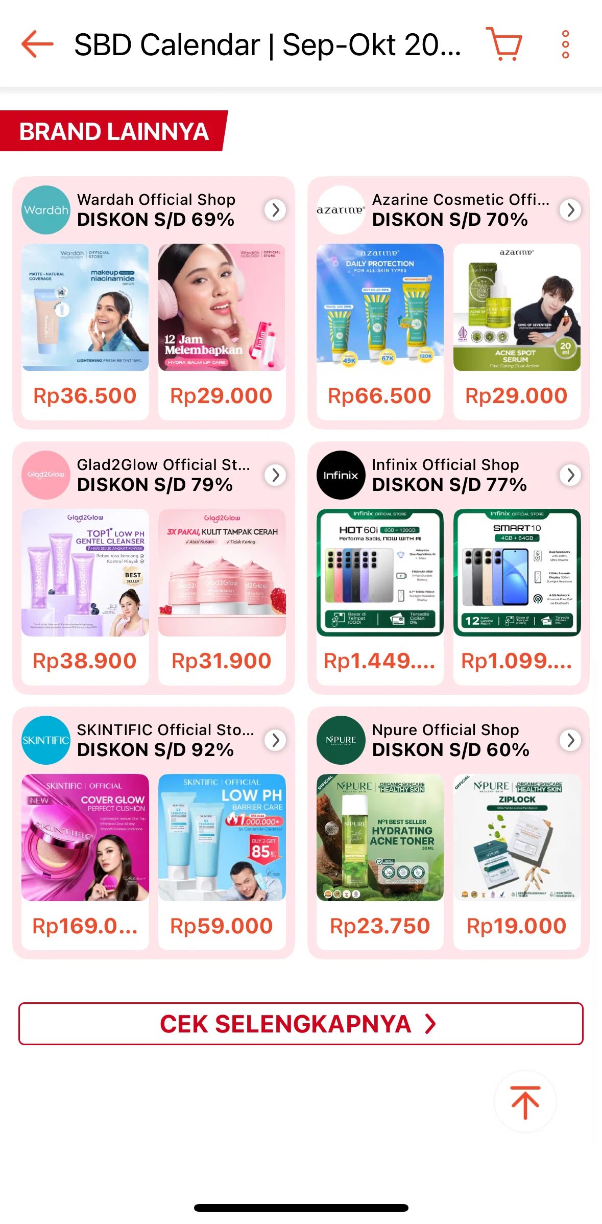 Shopee Screen screen in the Other brands flow