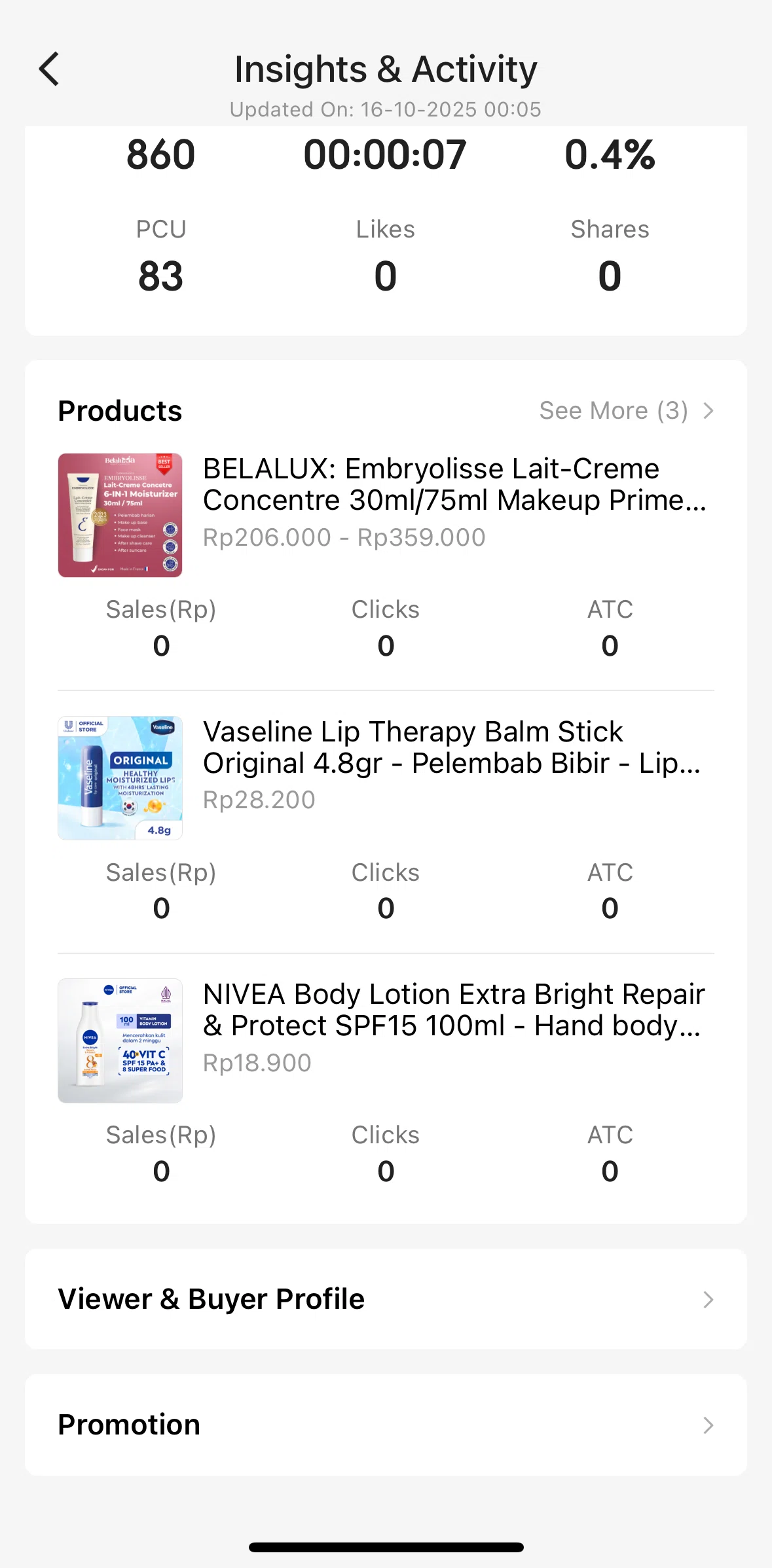 Shopee Screen screen in the Promotion flow