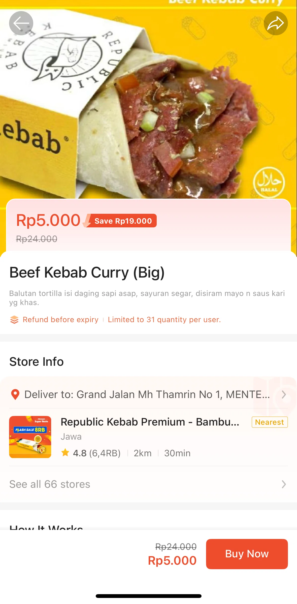 Shopee Screen screen in the Purchasing a voucher (ShopeeFood Deals) flow