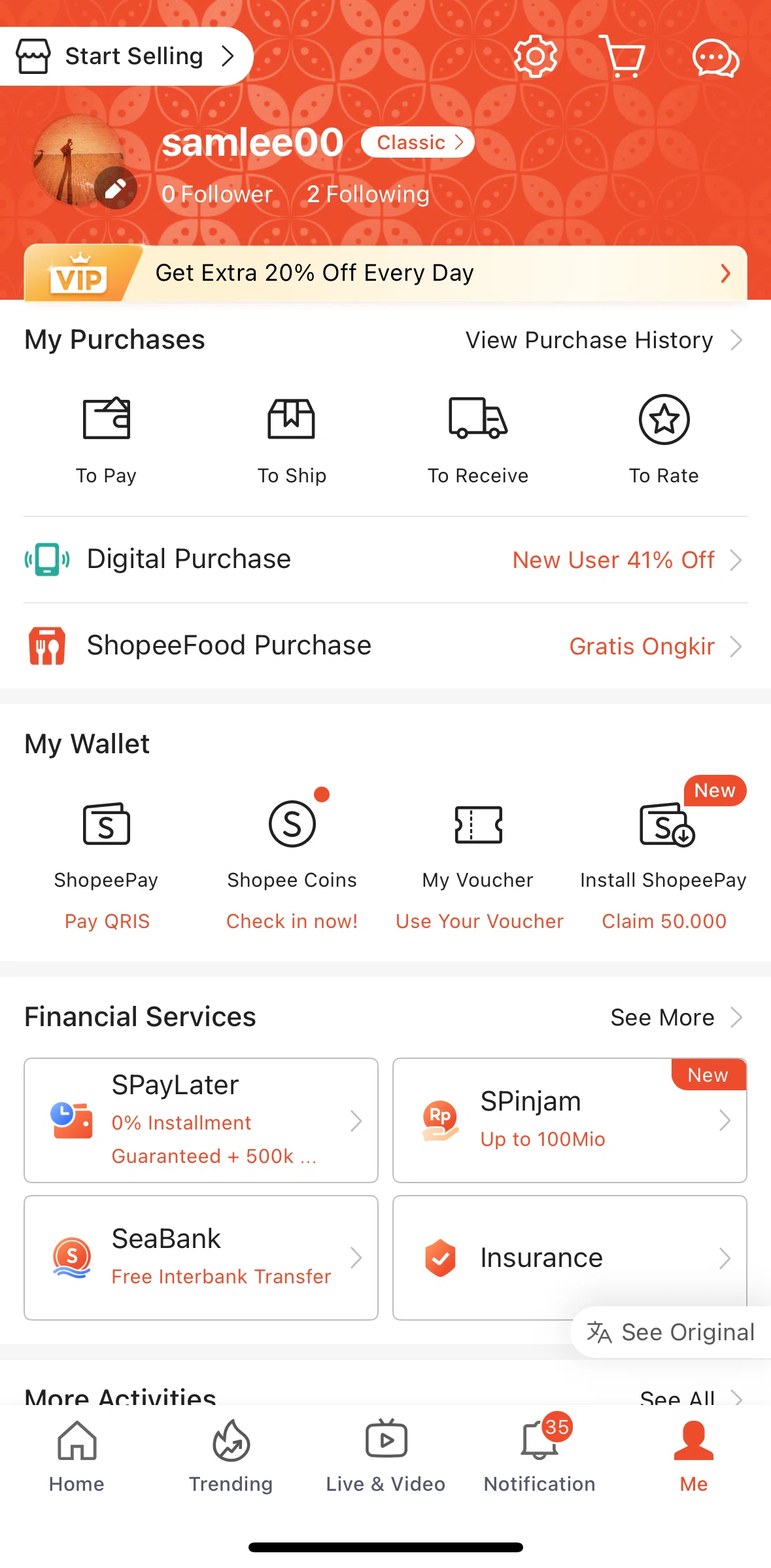 Shopee Screen screen in the Registering as a Shopee seller flow