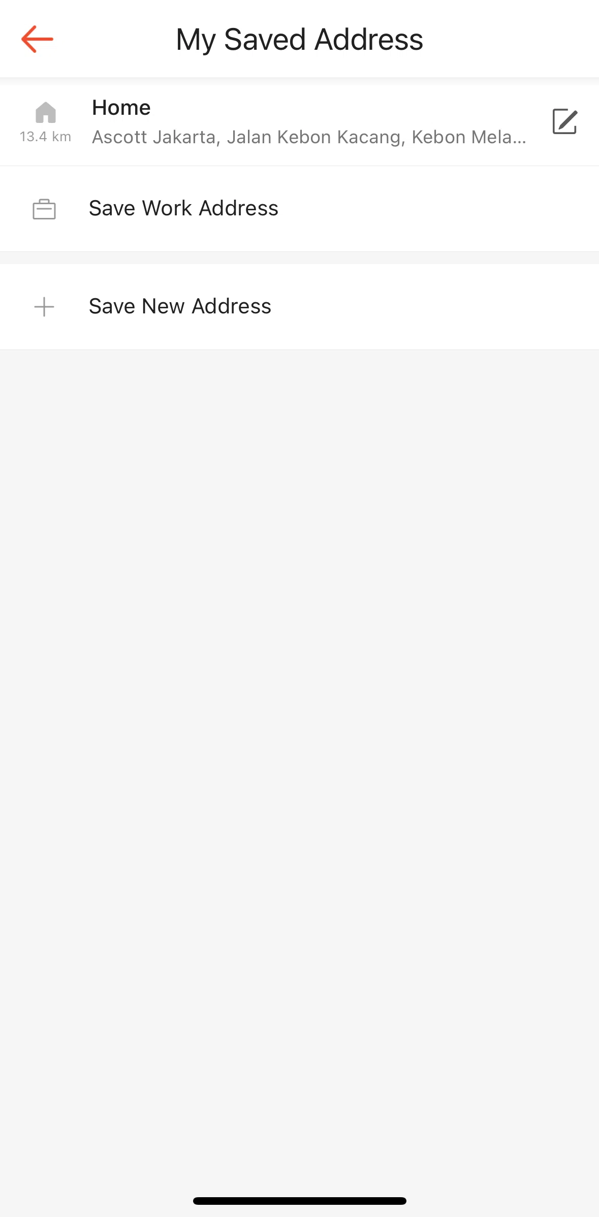Shopee Screen screen in the Removing an address flow