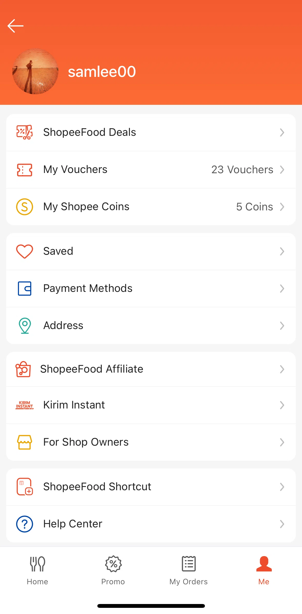 Shopee Screen screen in the Saved restaurants flow