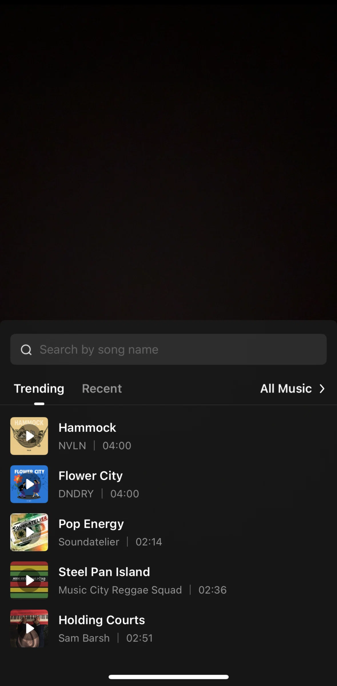 Shopee Screen screen in the Searching a music flow