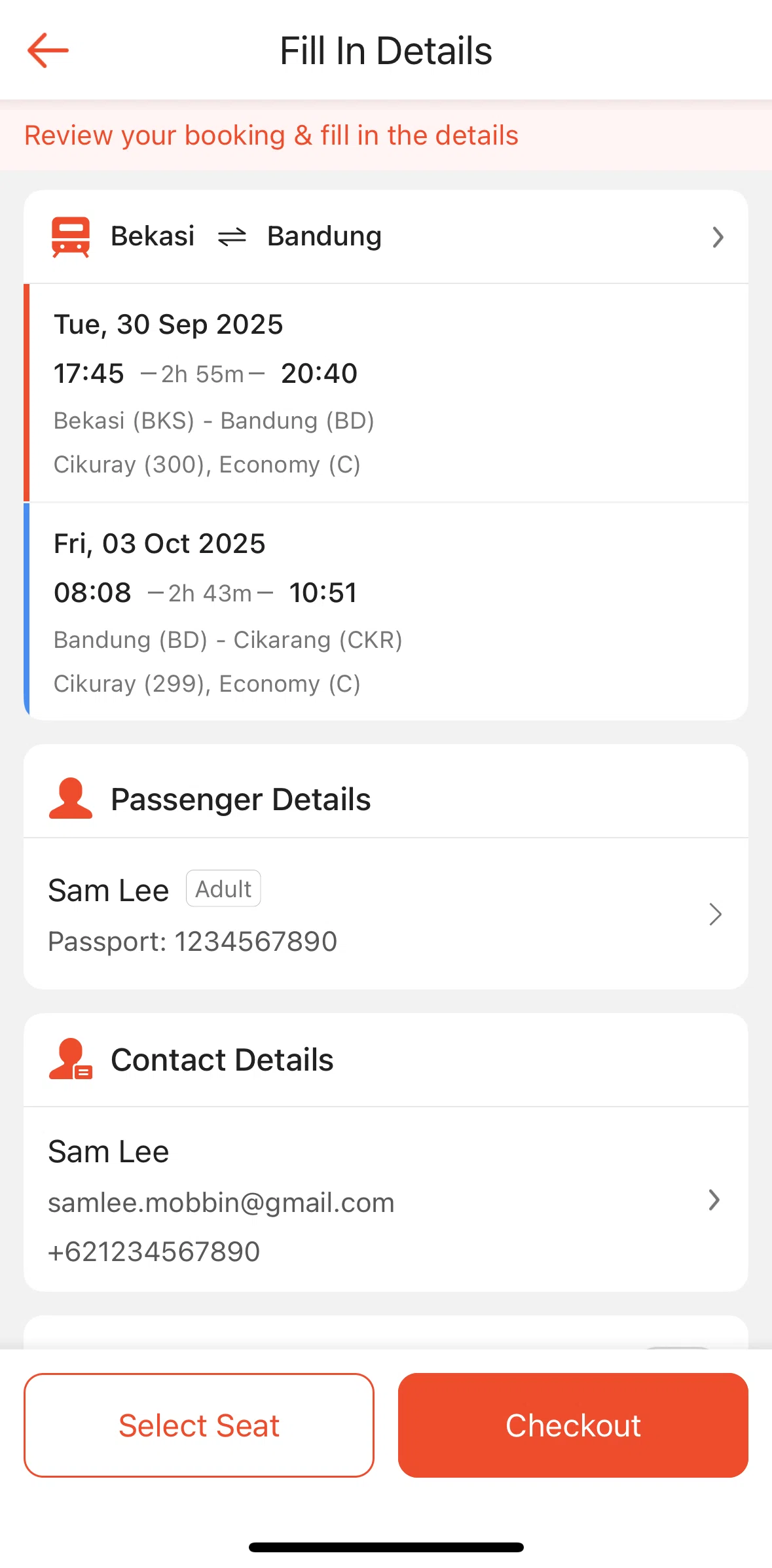Shopee Screen screen in the Selecting a seat flow