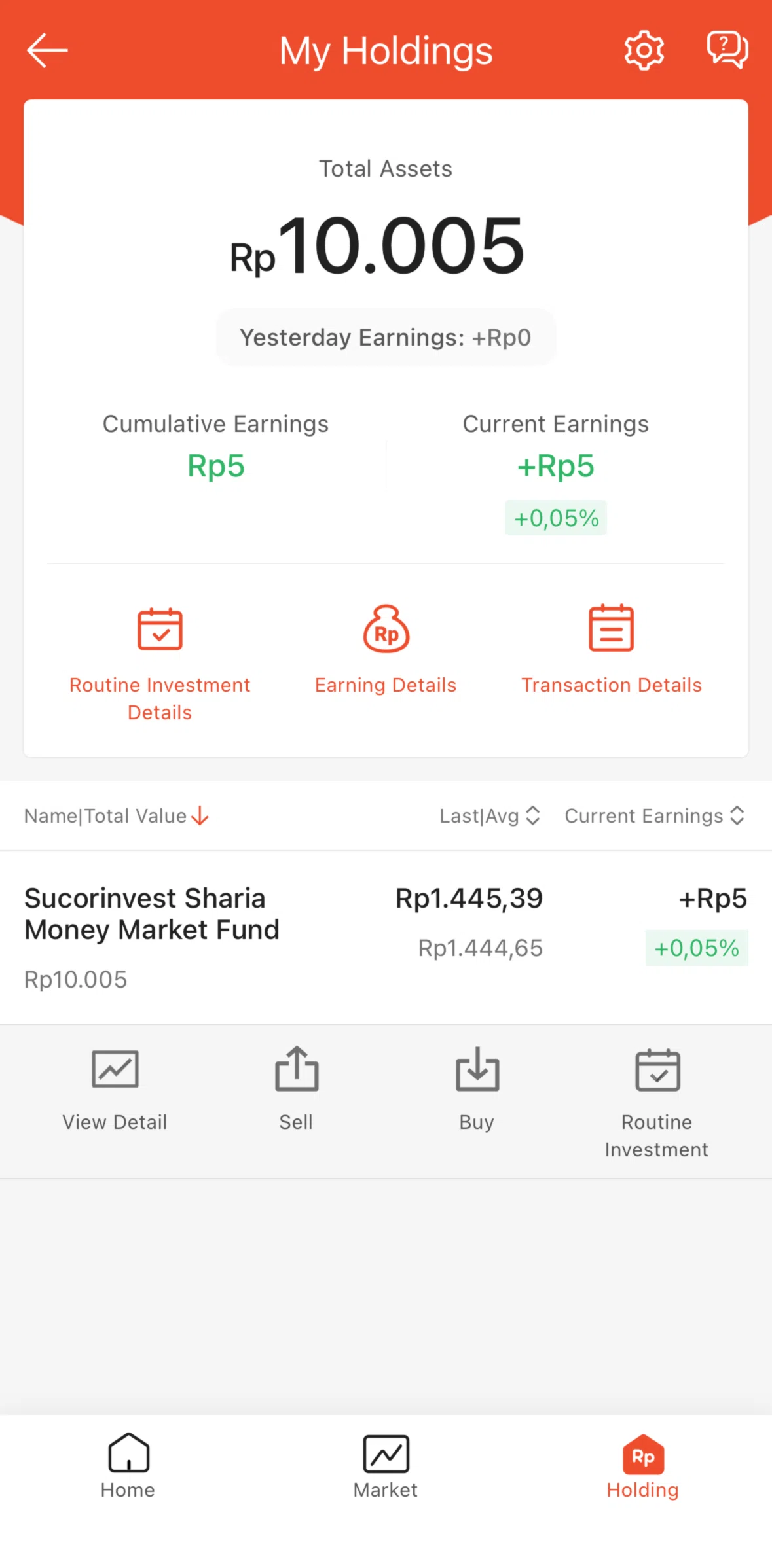 Shopee Screen screen in the Selling holdings flow