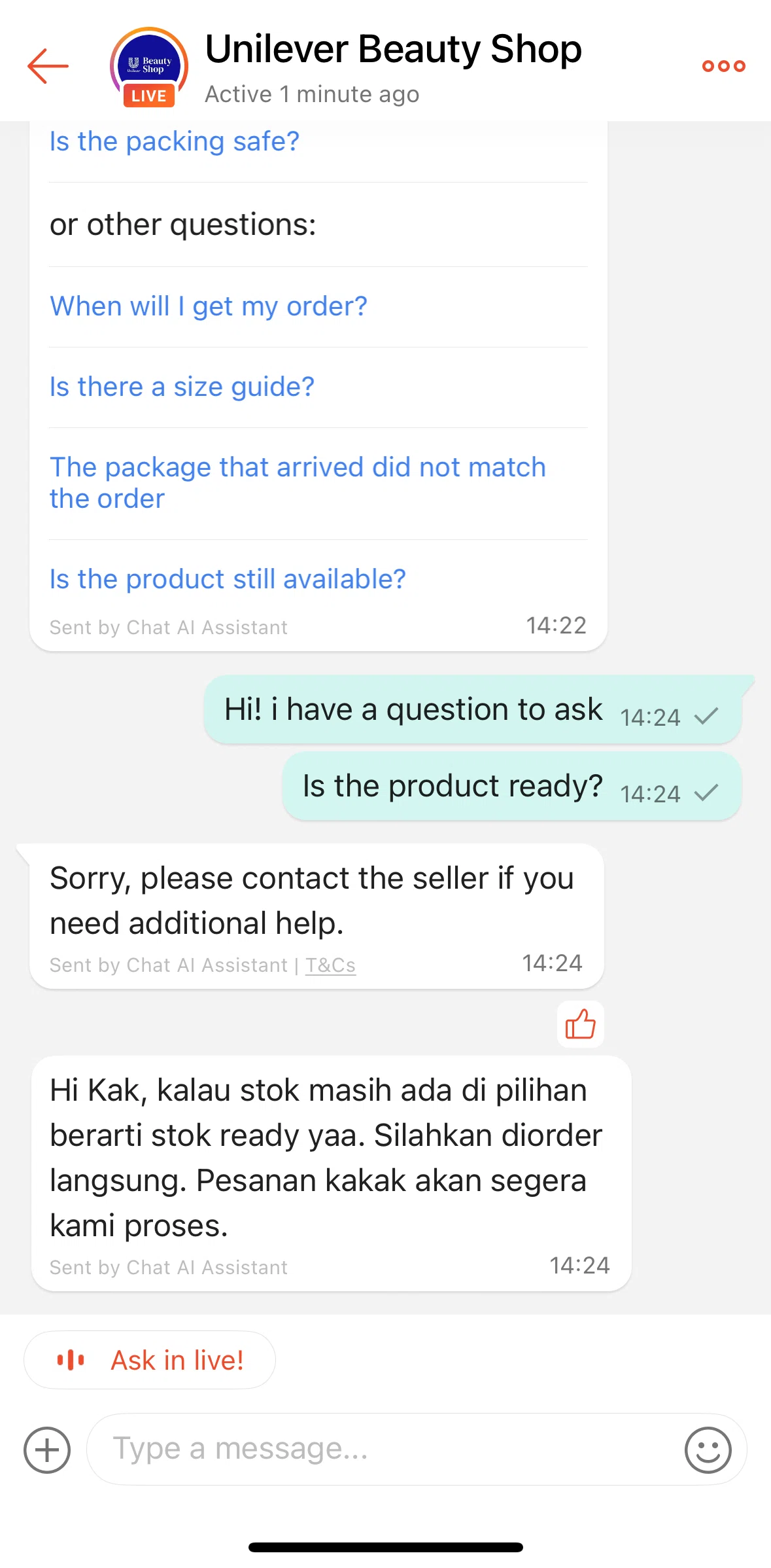 Shopee Screen screen in the Sending a photo flow
