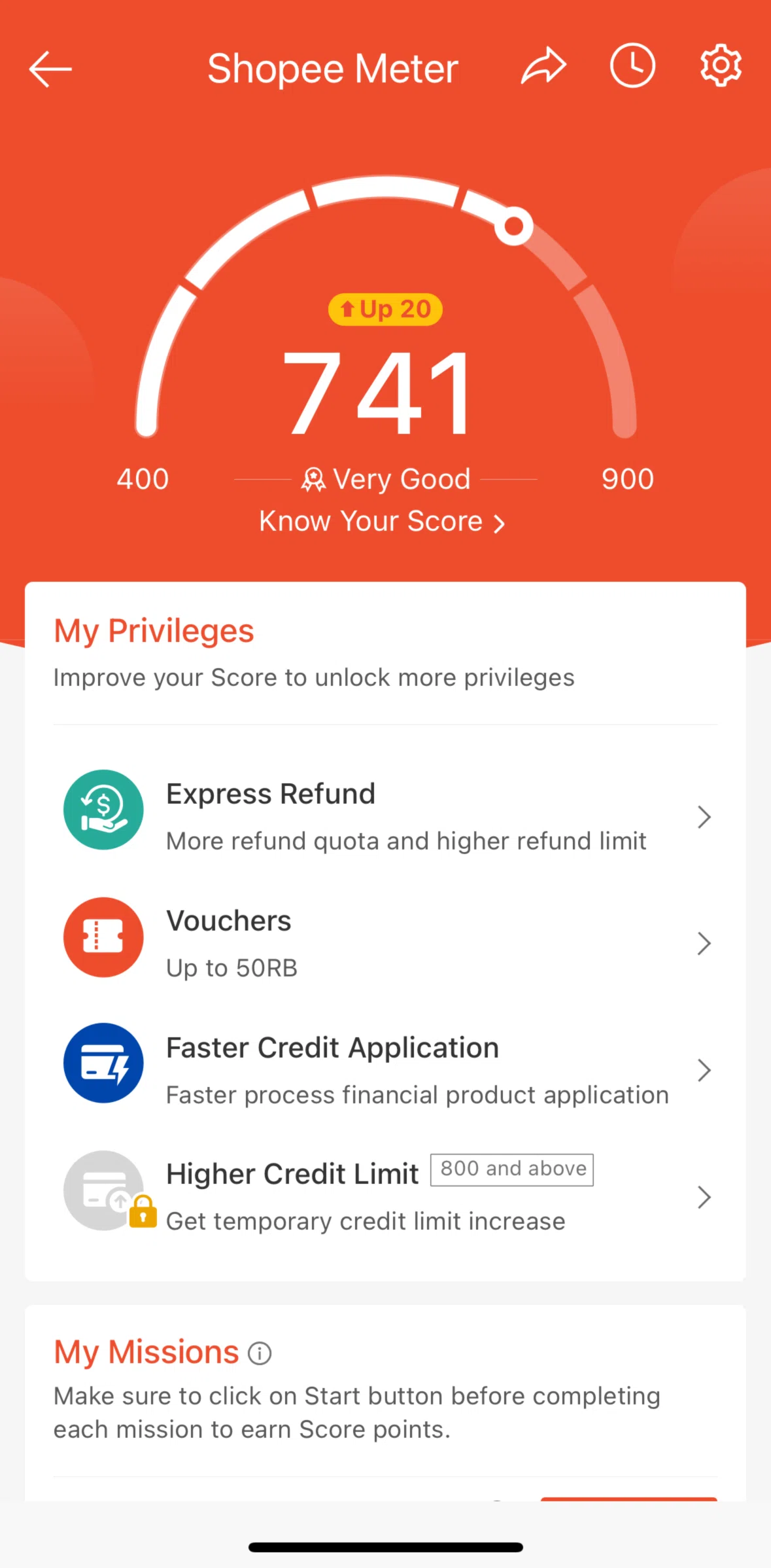 Shopee Screen screen in the Share Shopee Meter flow