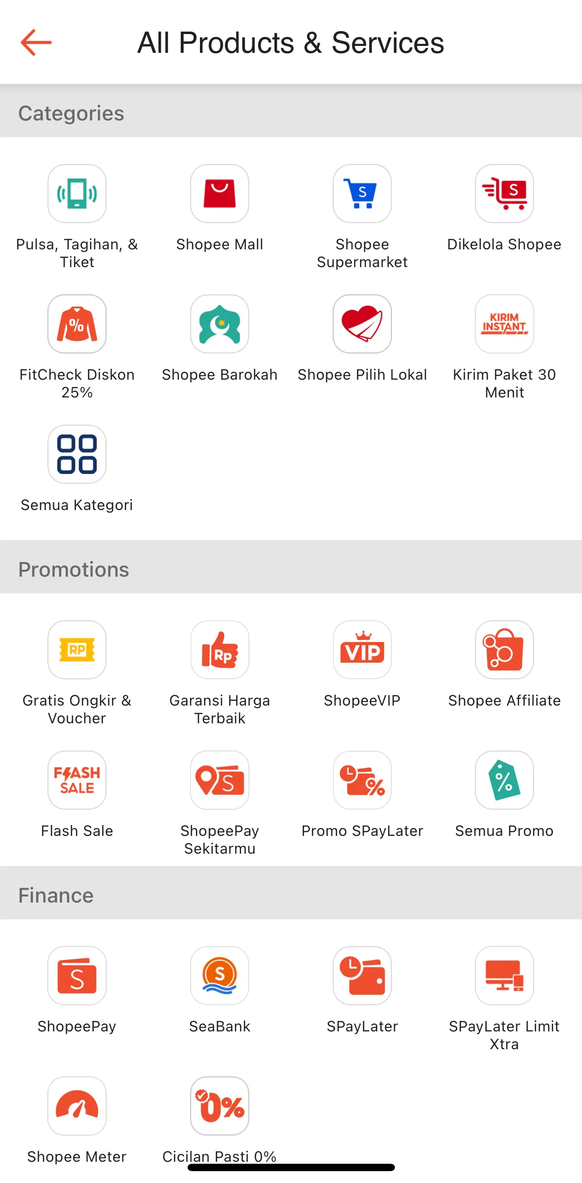 Shopee Screen screen in the Shopee Supermarket flow