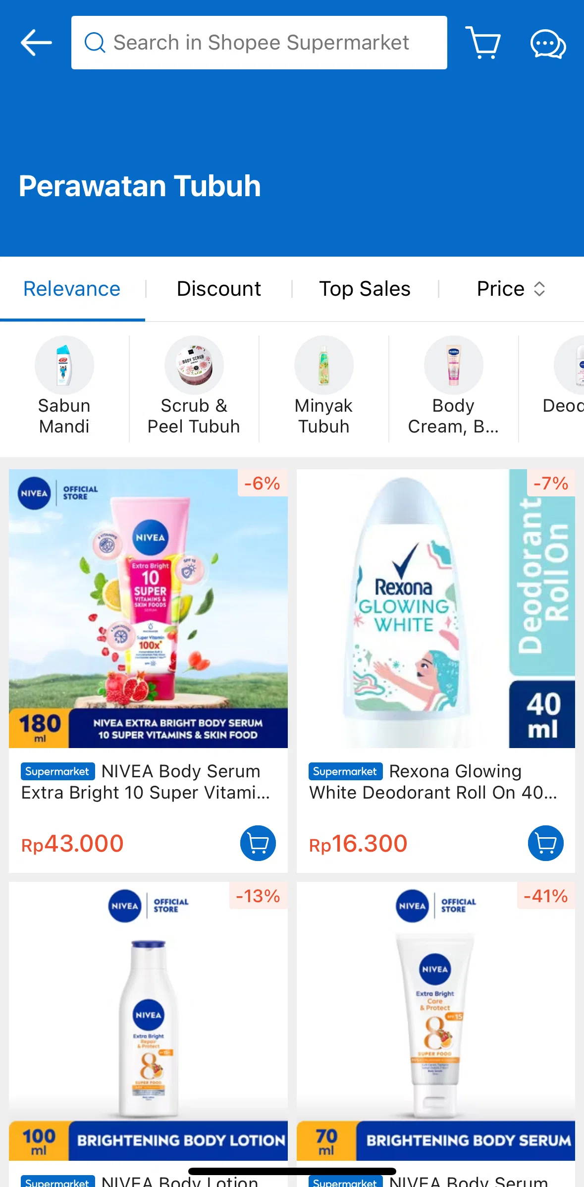 Shopee Screen screen in the Sorting products flow