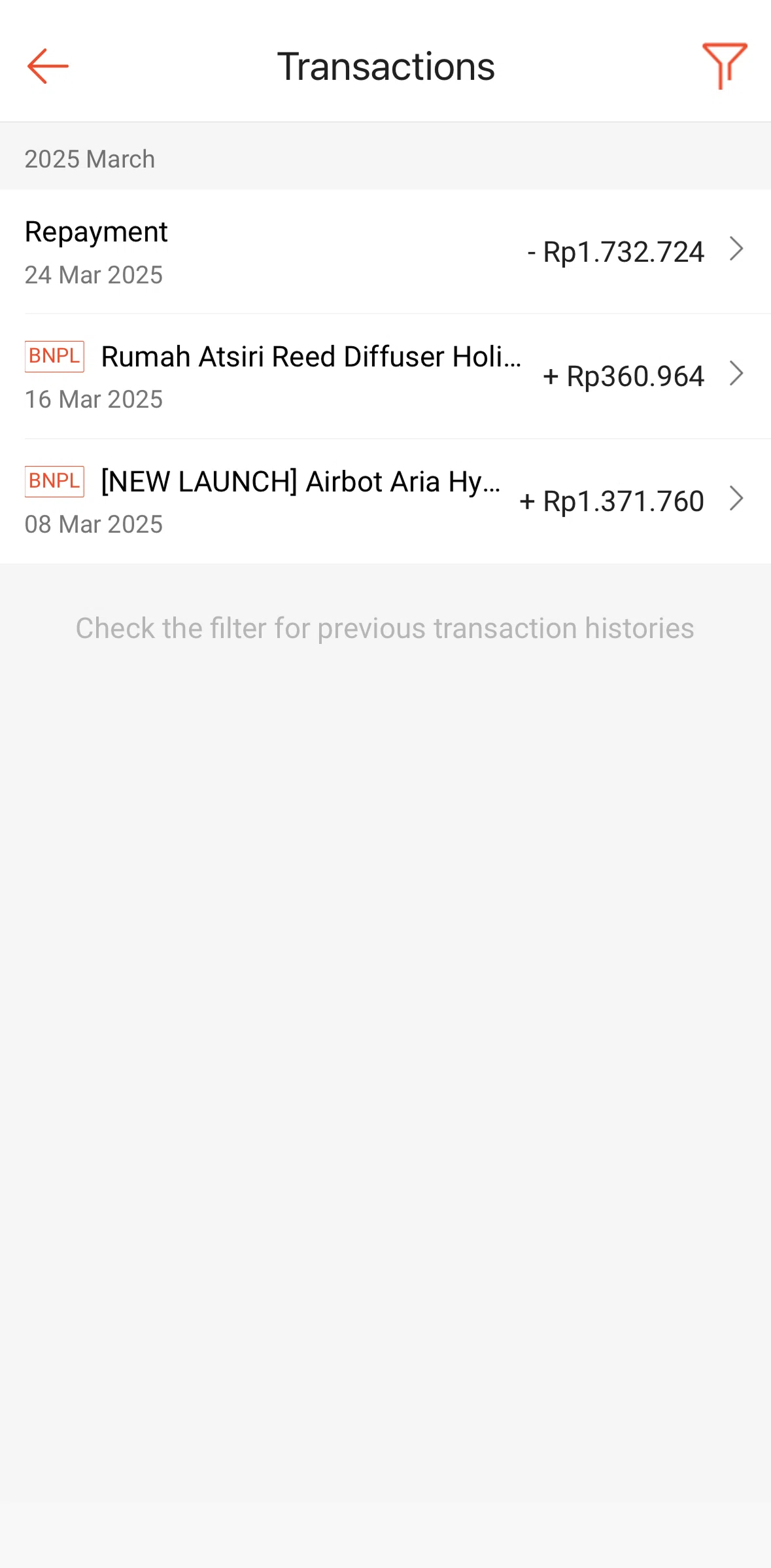 Shopee Screen screen in the Transaction detail (SPayLater) flow