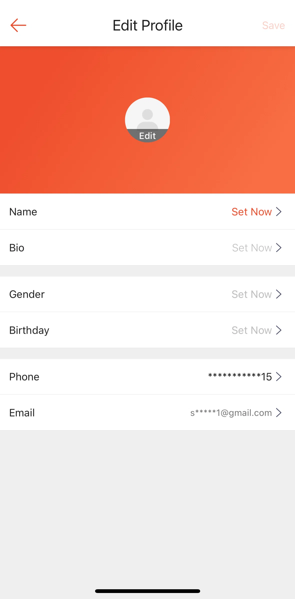 Shopee Screen screen in the Uploading a profile picture flow