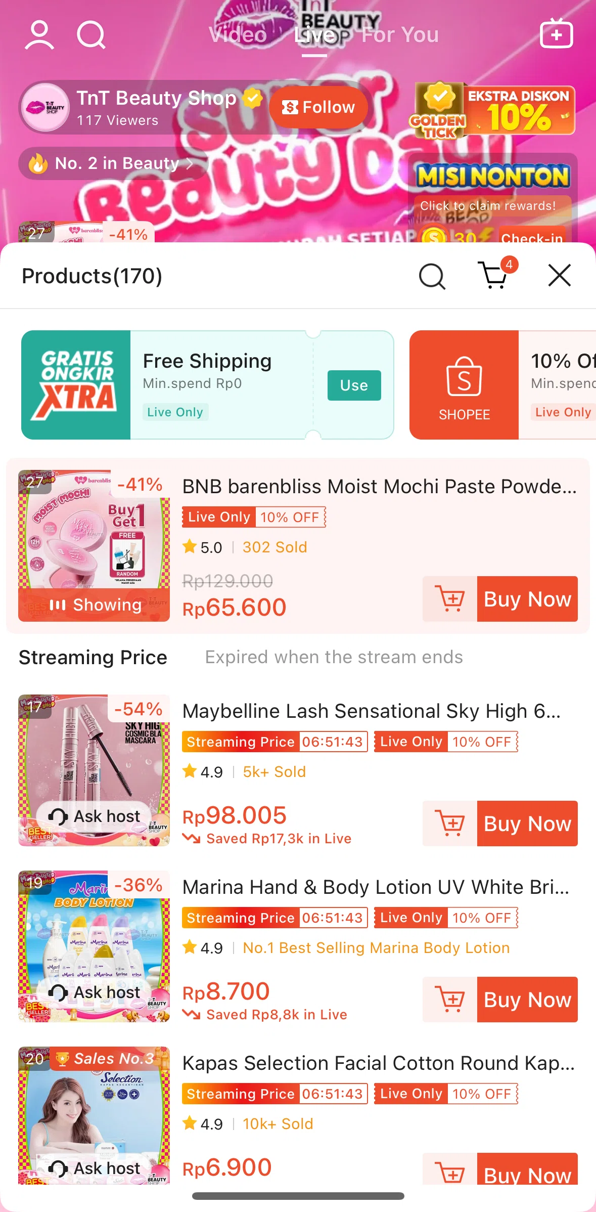 Shopee Screen screen in the Using a voucher flow