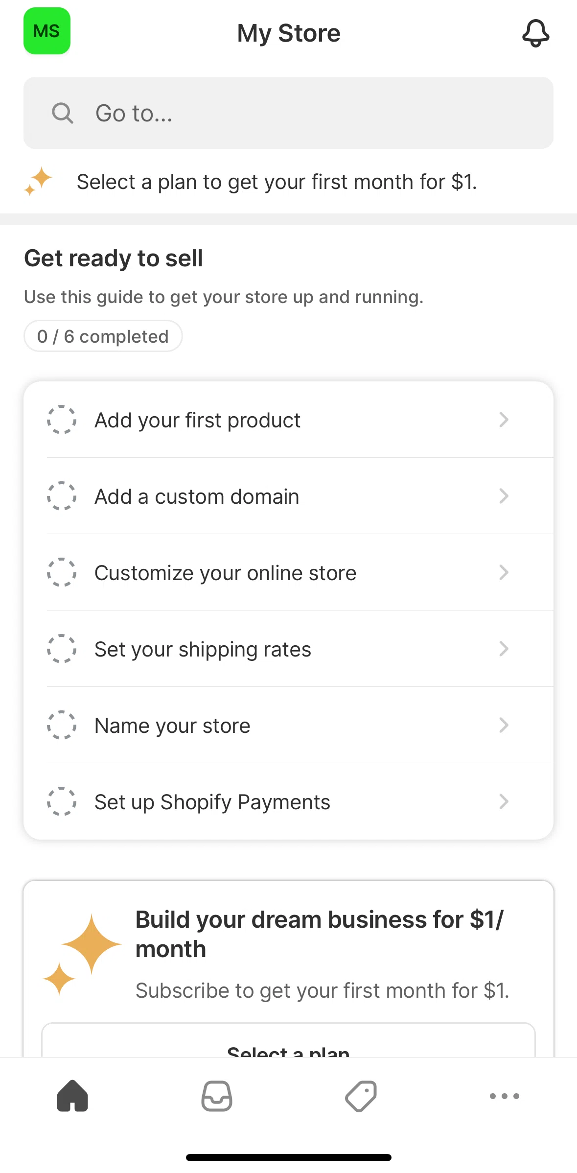 Shopify Screen screen in the Adding a custom domain flow