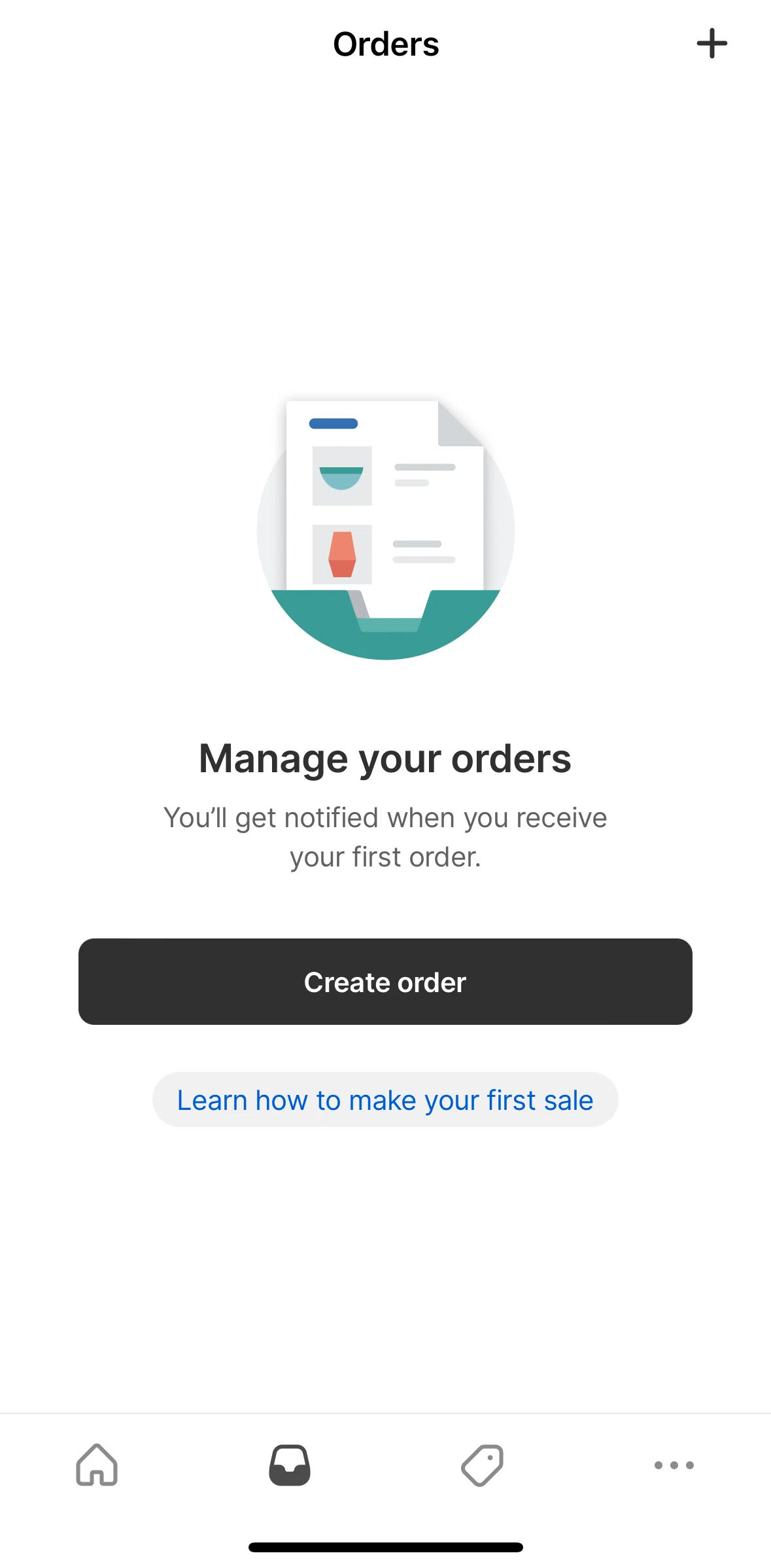 Shopify Screen screen in the Creating new order flow