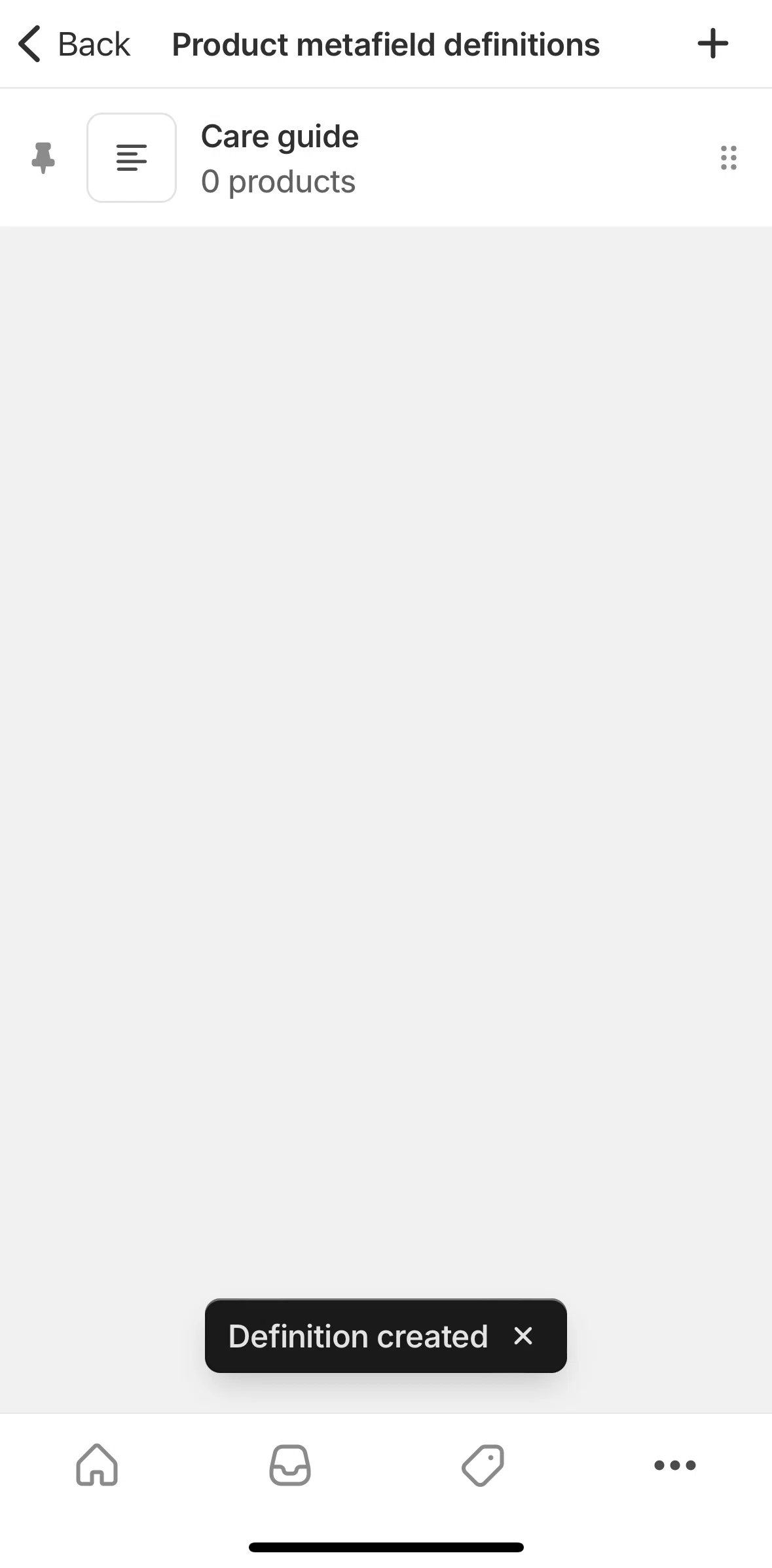 Shopify Screen screen in the Deleting custom data flow