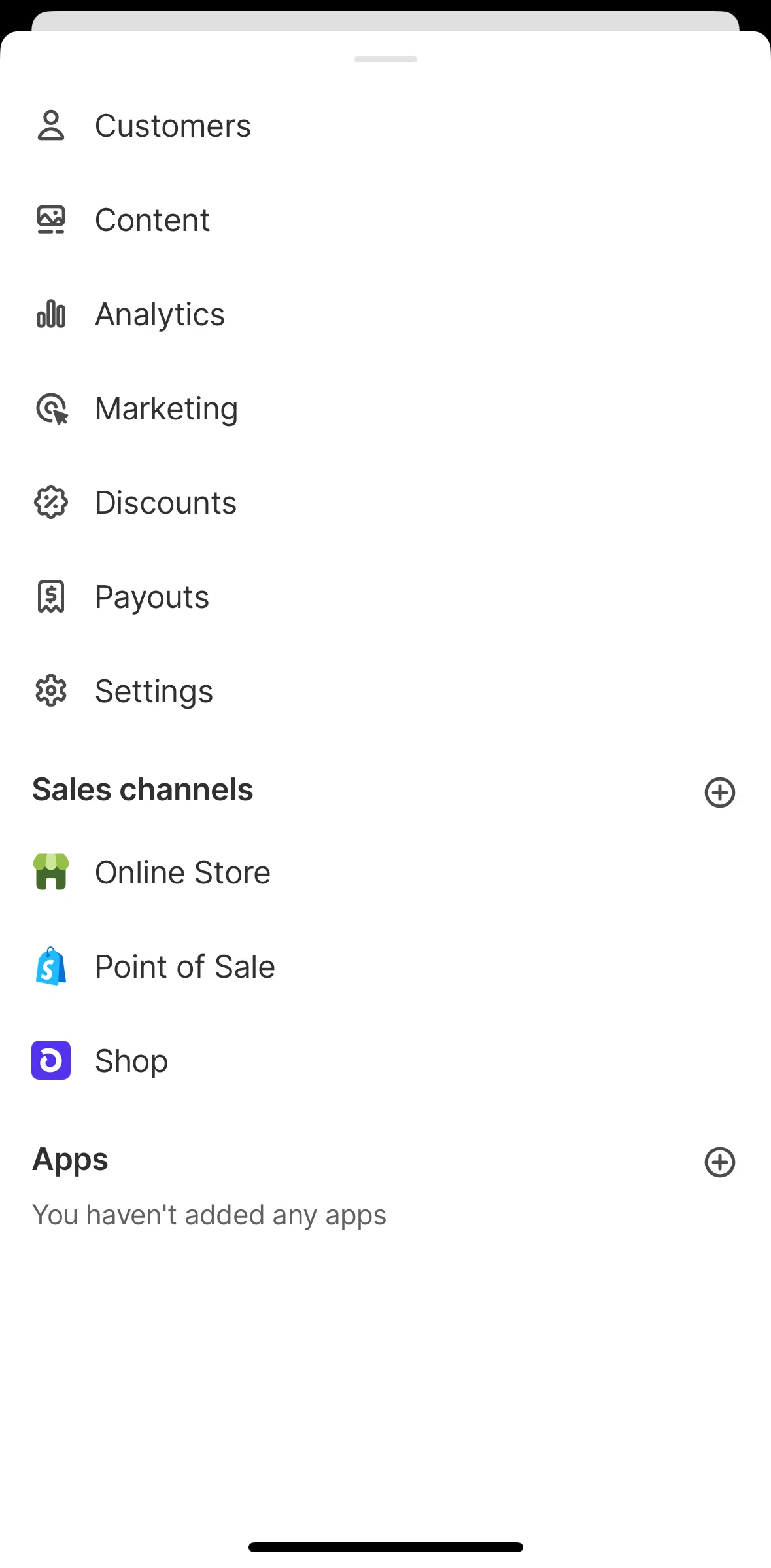 Shopify Screen screen in the Point of sale flow