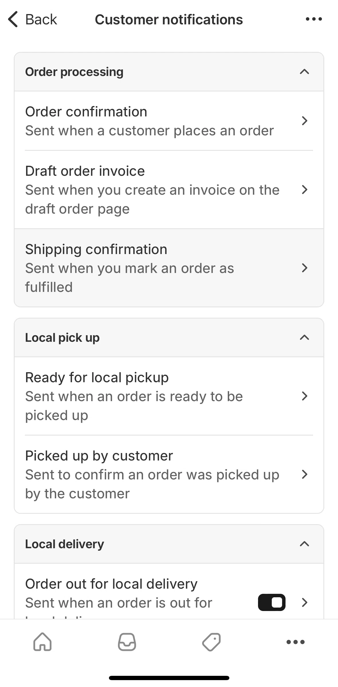 Shopify Screen screen in the Preview order confirmation notification flow