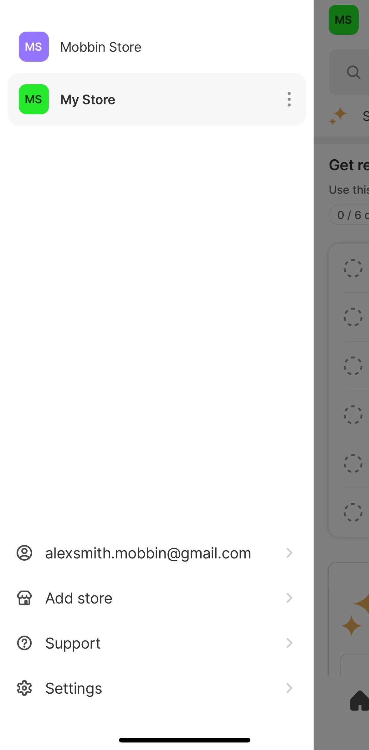 Shopify Screen screen in the Removing a store flow