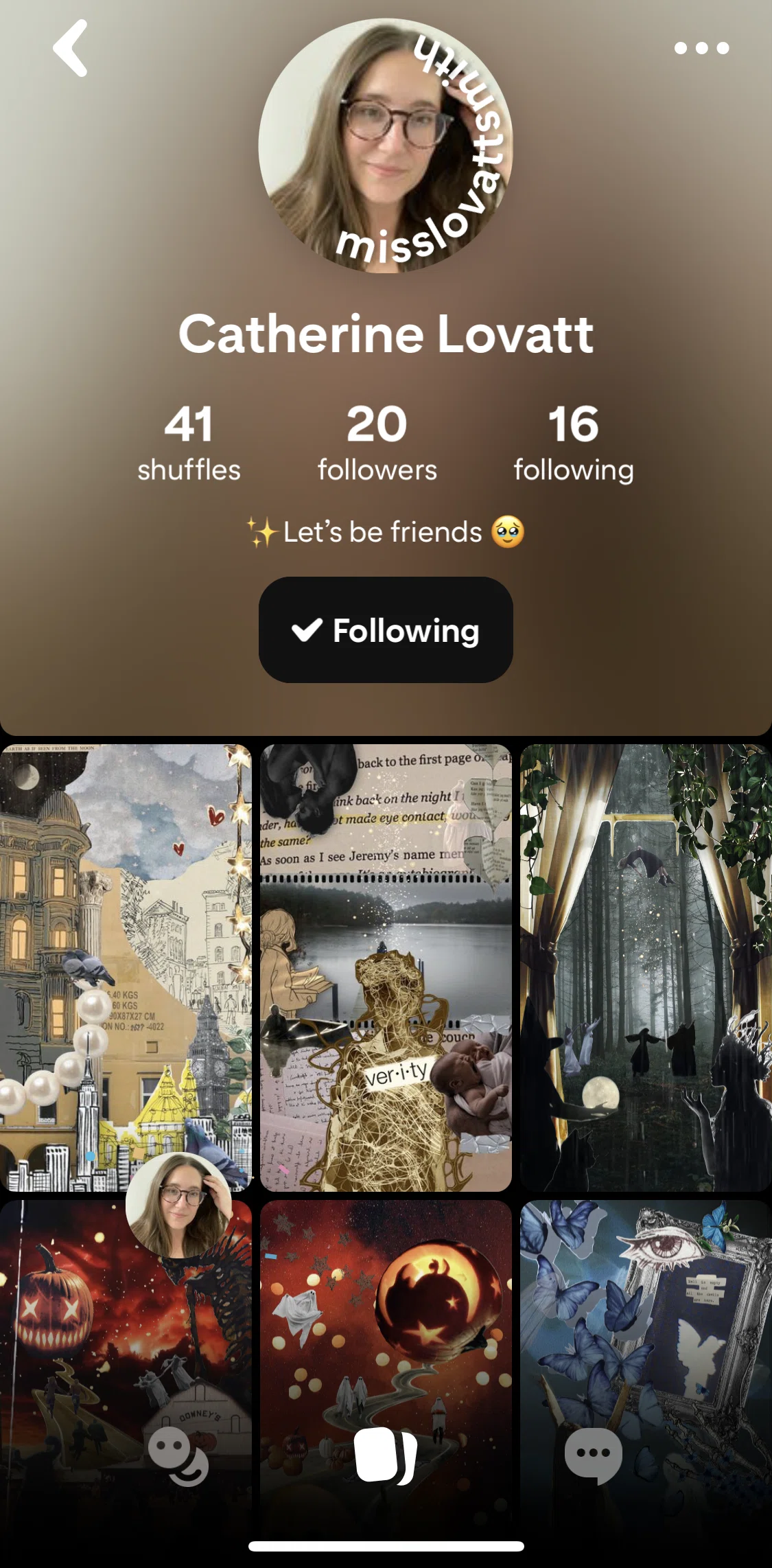 Shuffles by Pinterest Screen screen in the Messaging a user flow