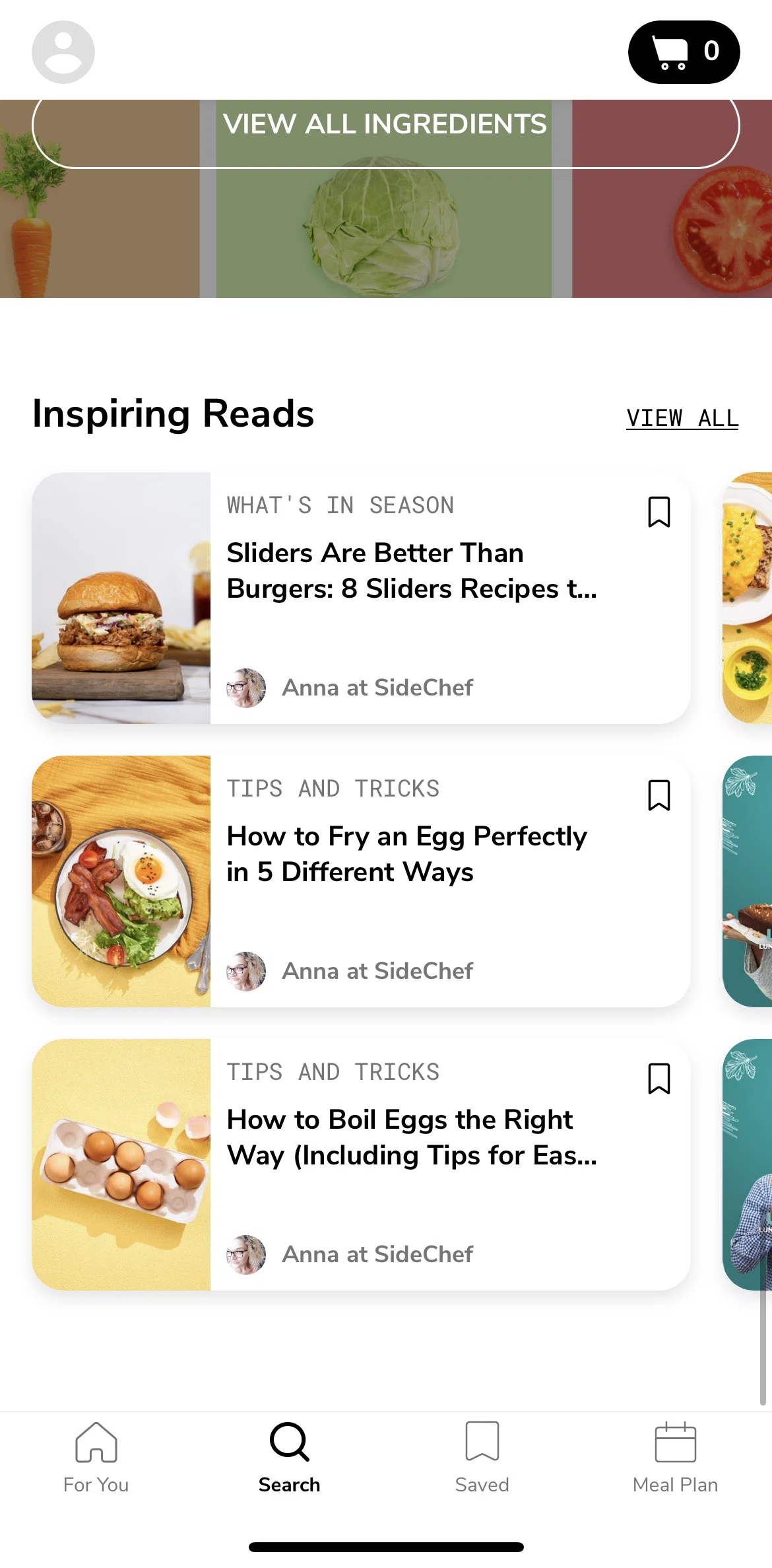 SideChef Screen screen in the Article detail flow