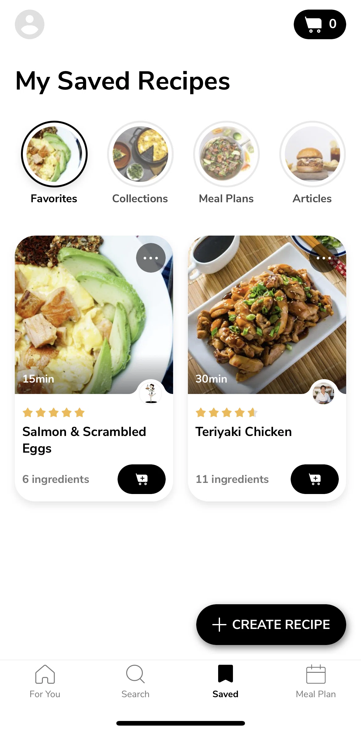 SideChef Screen screen in the Creating your own recipe flow