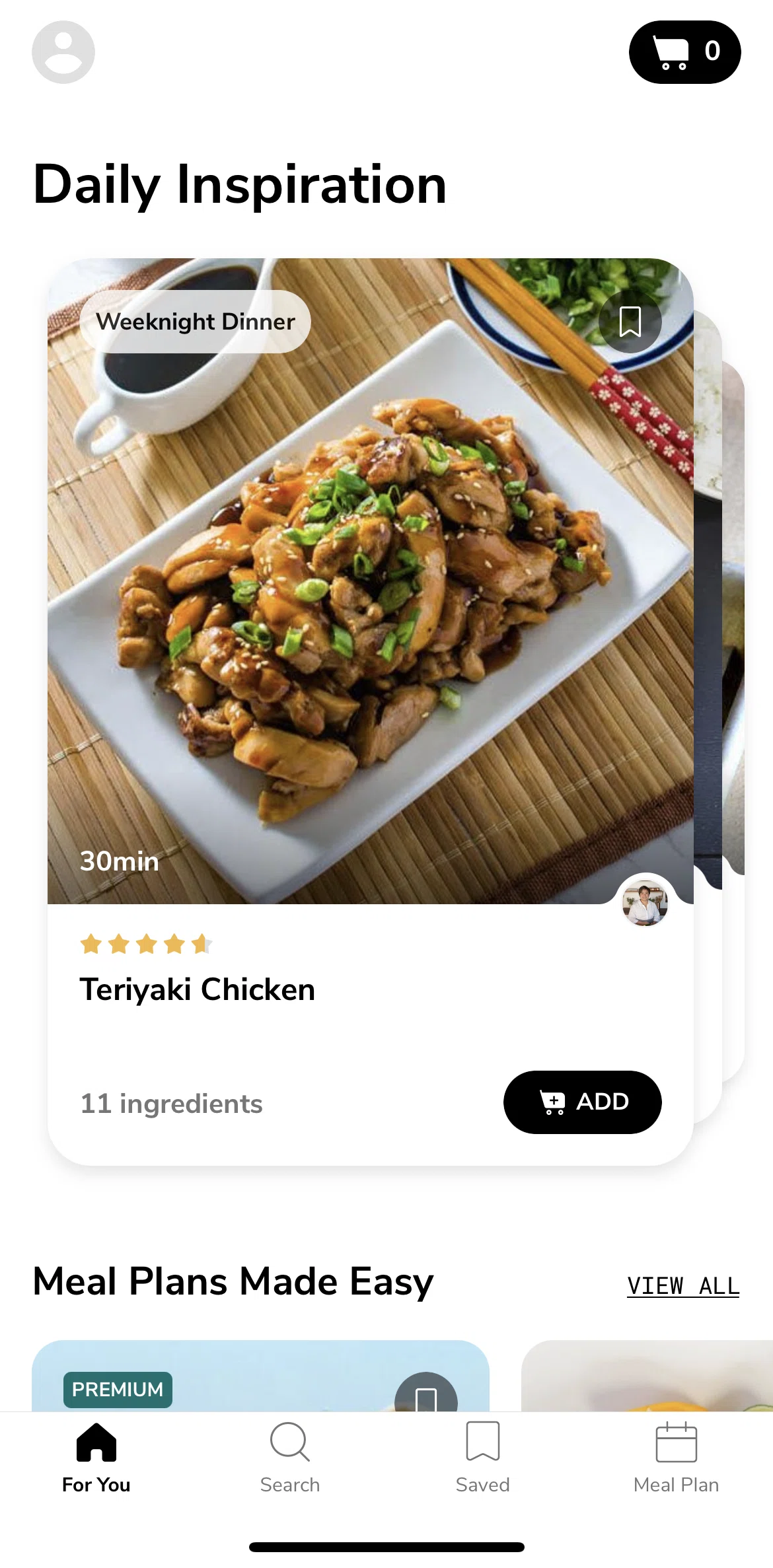 SideChef Screen screen in the My groceries flow