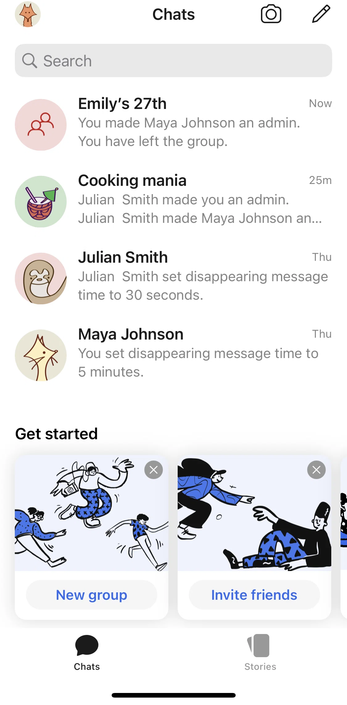 Signal Screen screen in the Accepting a message request flow