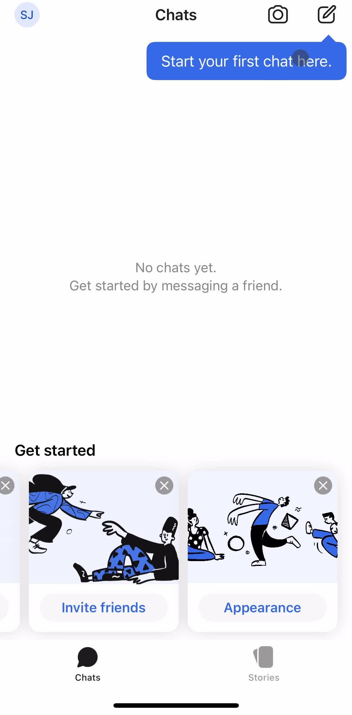 Signal Chats screen in the Adding A Friend flow