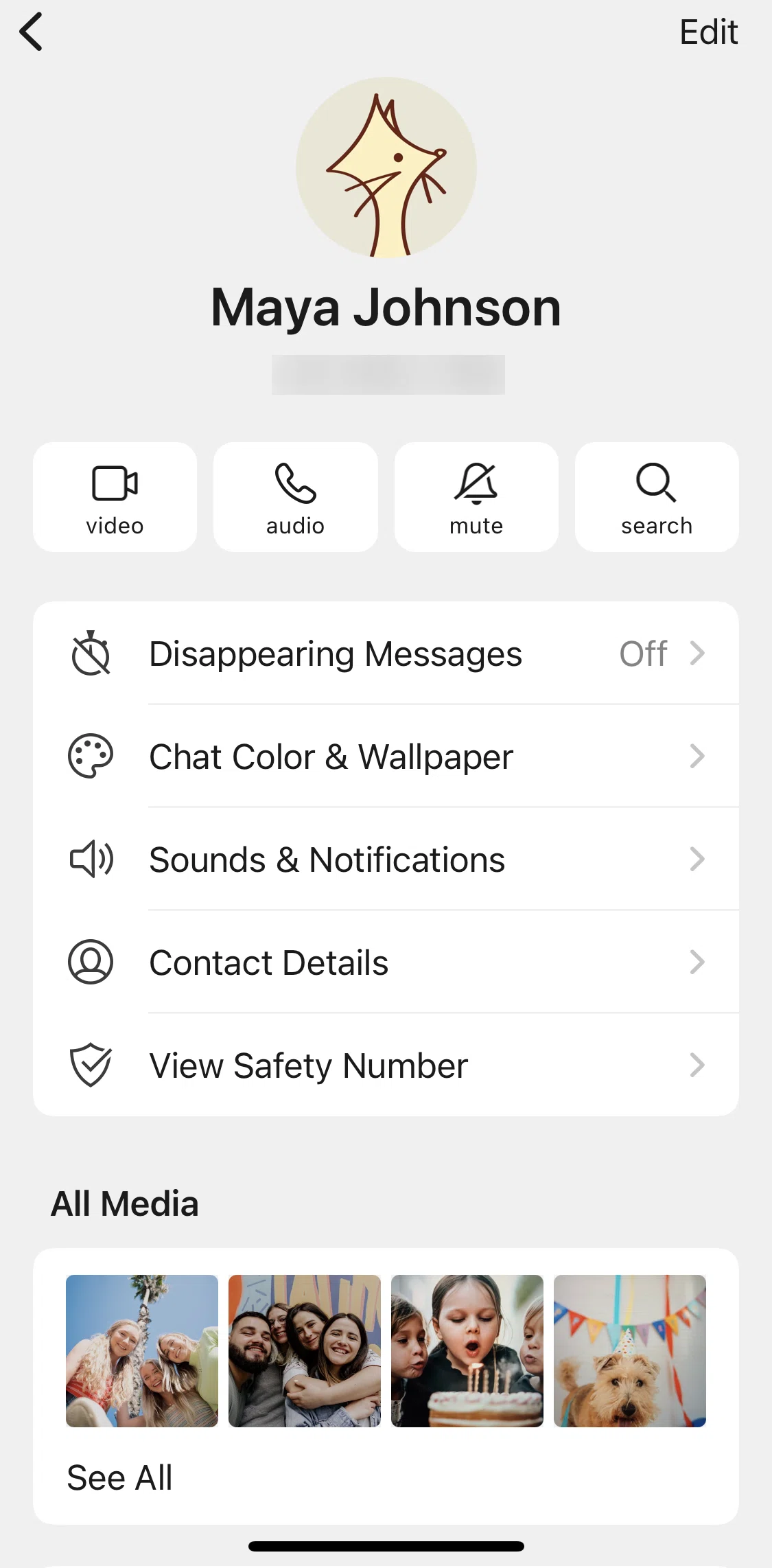 Signal Screen screen in the Changing chat colour and wallpaper flow