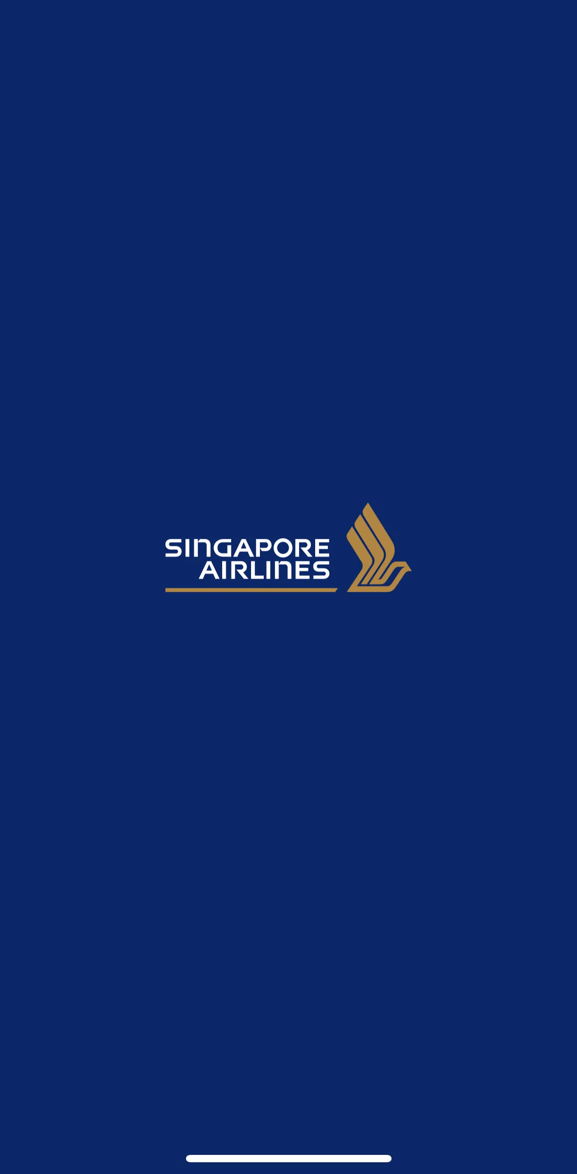 Singapore Airlines Screen screen in the Onboarding flow