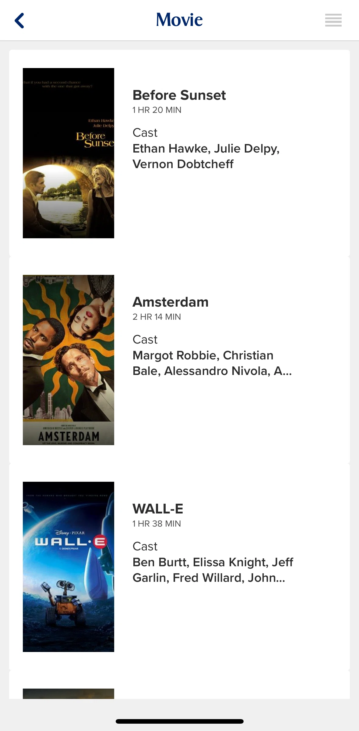 Singapore Airlines Screen screen in the Reordering playlist flow