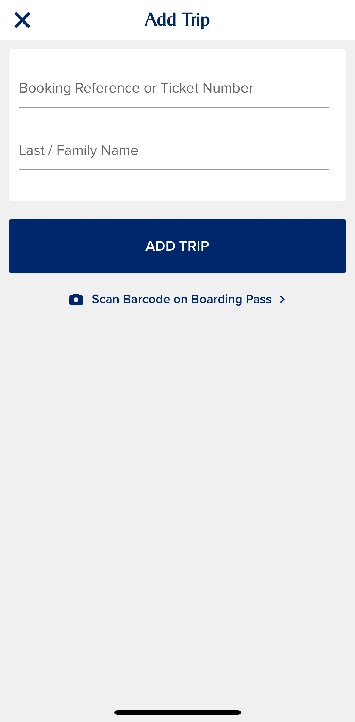 Singapore Airlines Screen screen in the Scanning a boarding pass flow