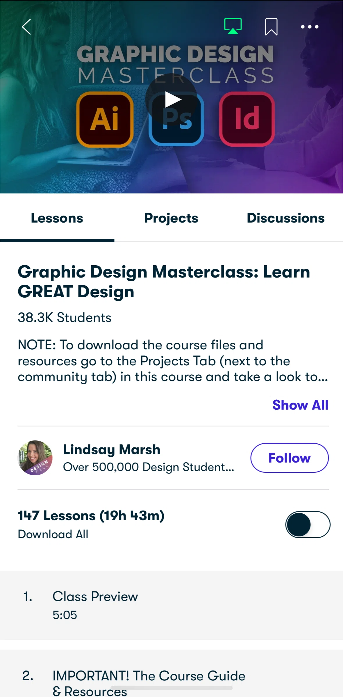 Skillshare Screen screen in the Video options flow