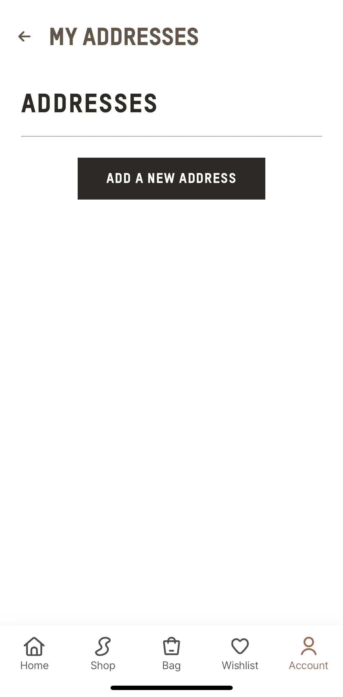 SKIMS Screen screen in the Adding an address flow