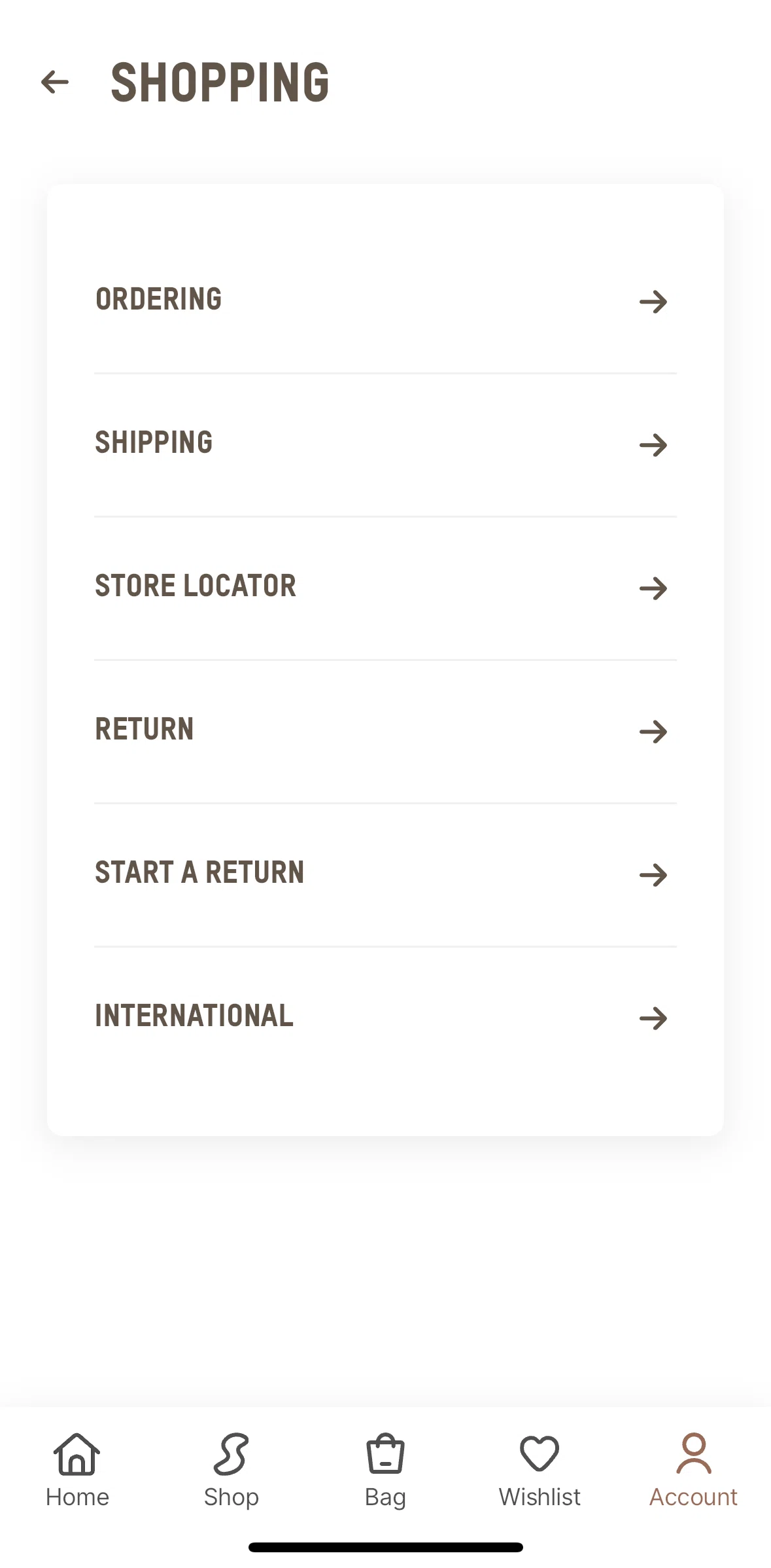 SKIMS Screen screen in the Ordering flow