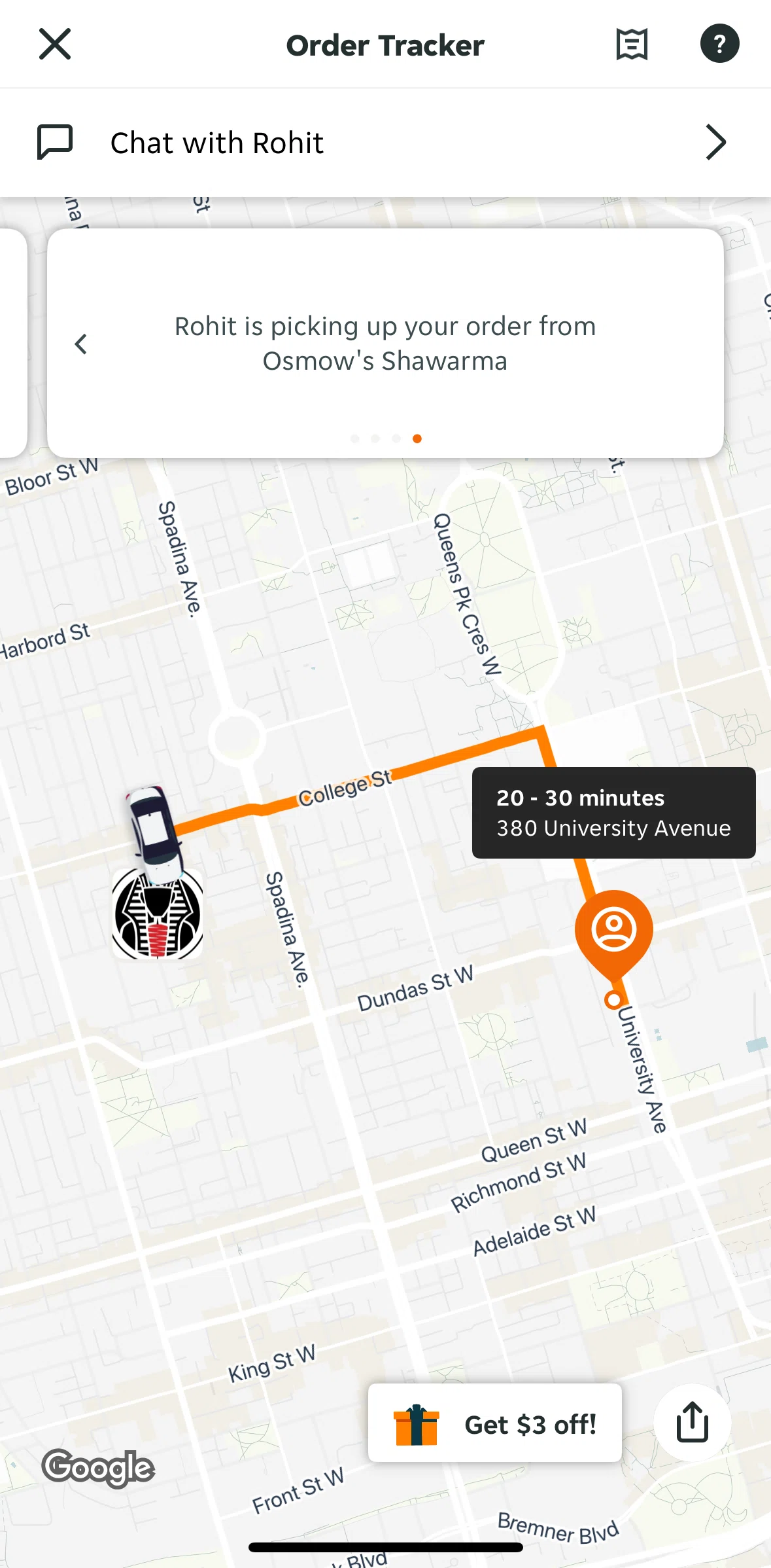 Skip Screen screen in the Order details flow
