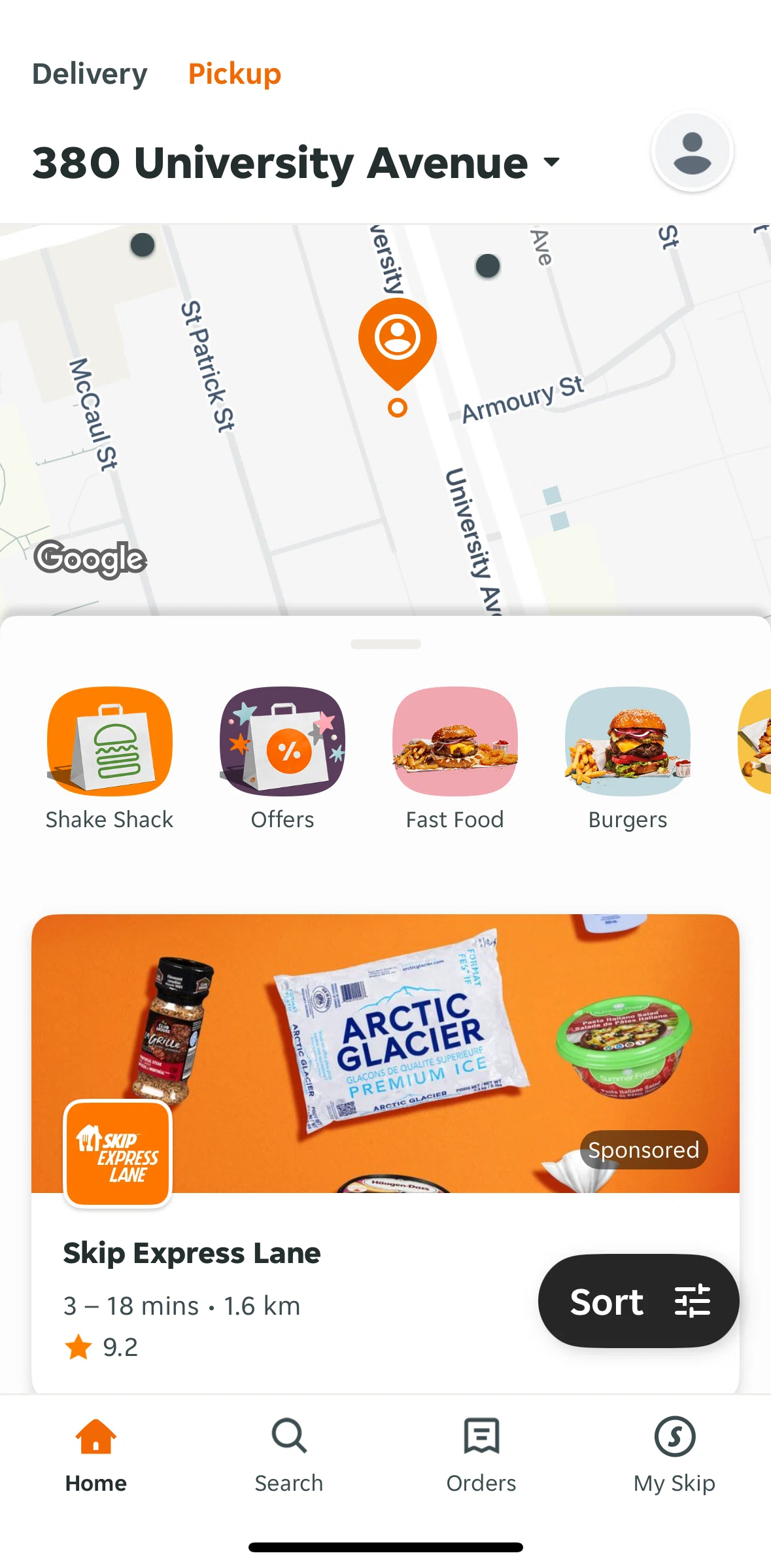 Skip Screen screen in the View map flow